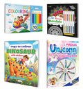 Super Colouring Book With 10 Pencil Colors, Mandala Adult Colouring Book1, Copy to Colour Dinosaurs with Stickers and Magical U