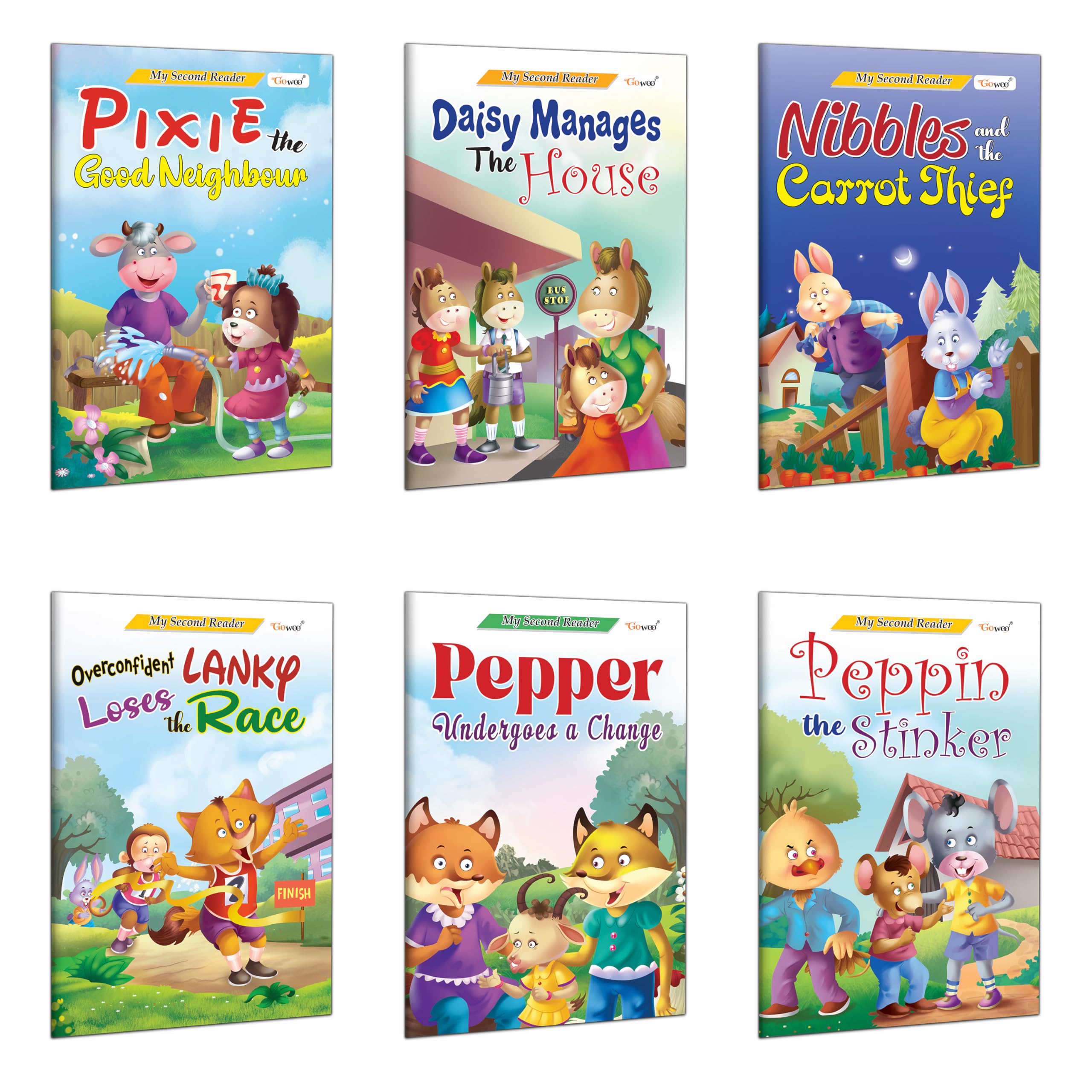 My Second Reader  Daisy Manages the House, Nibbles and the Carrot Thief, Overconfident Lanky Loses the Race and more : Educatio