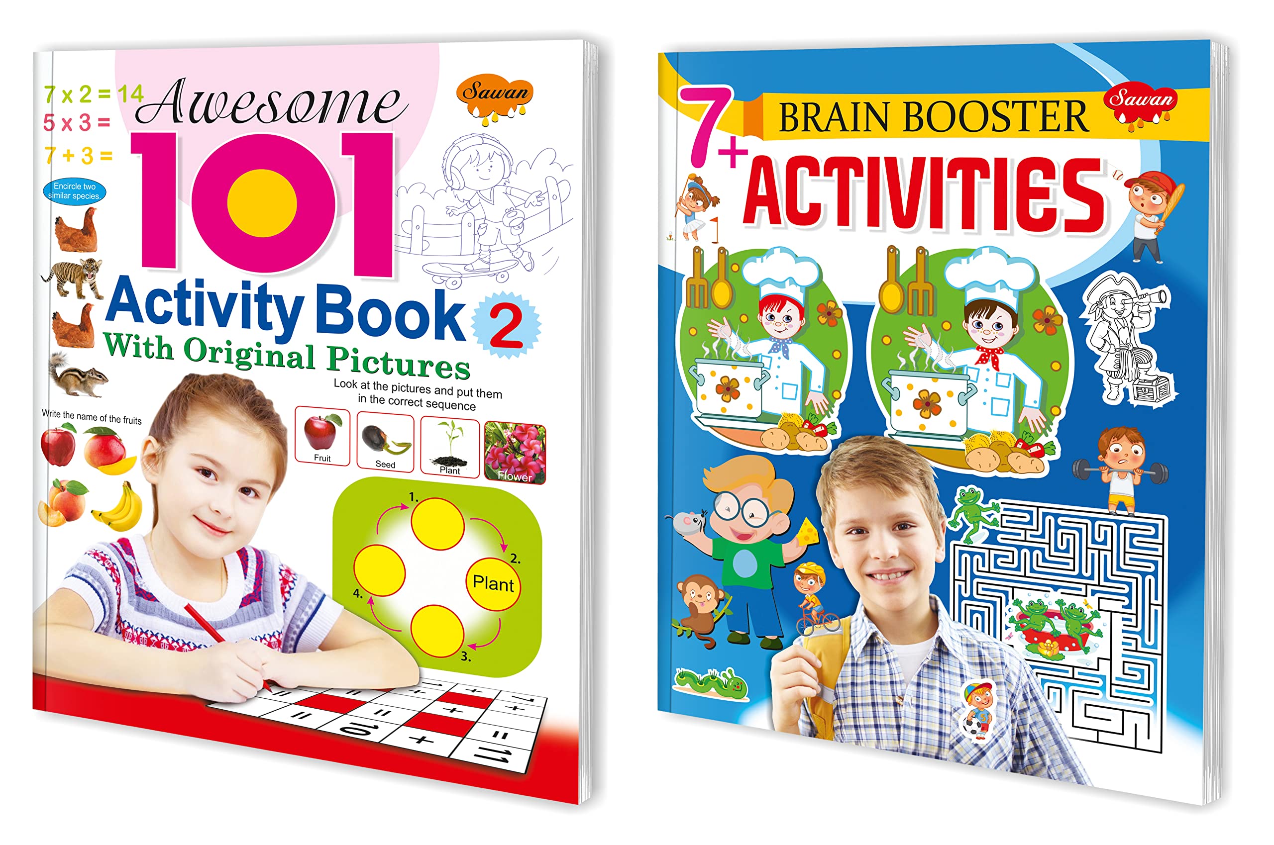 Brilliant Brain Activity Books | Pack Of 2 Books(V2) | Super Jumbo Combo For Collecters And Library Activity Books