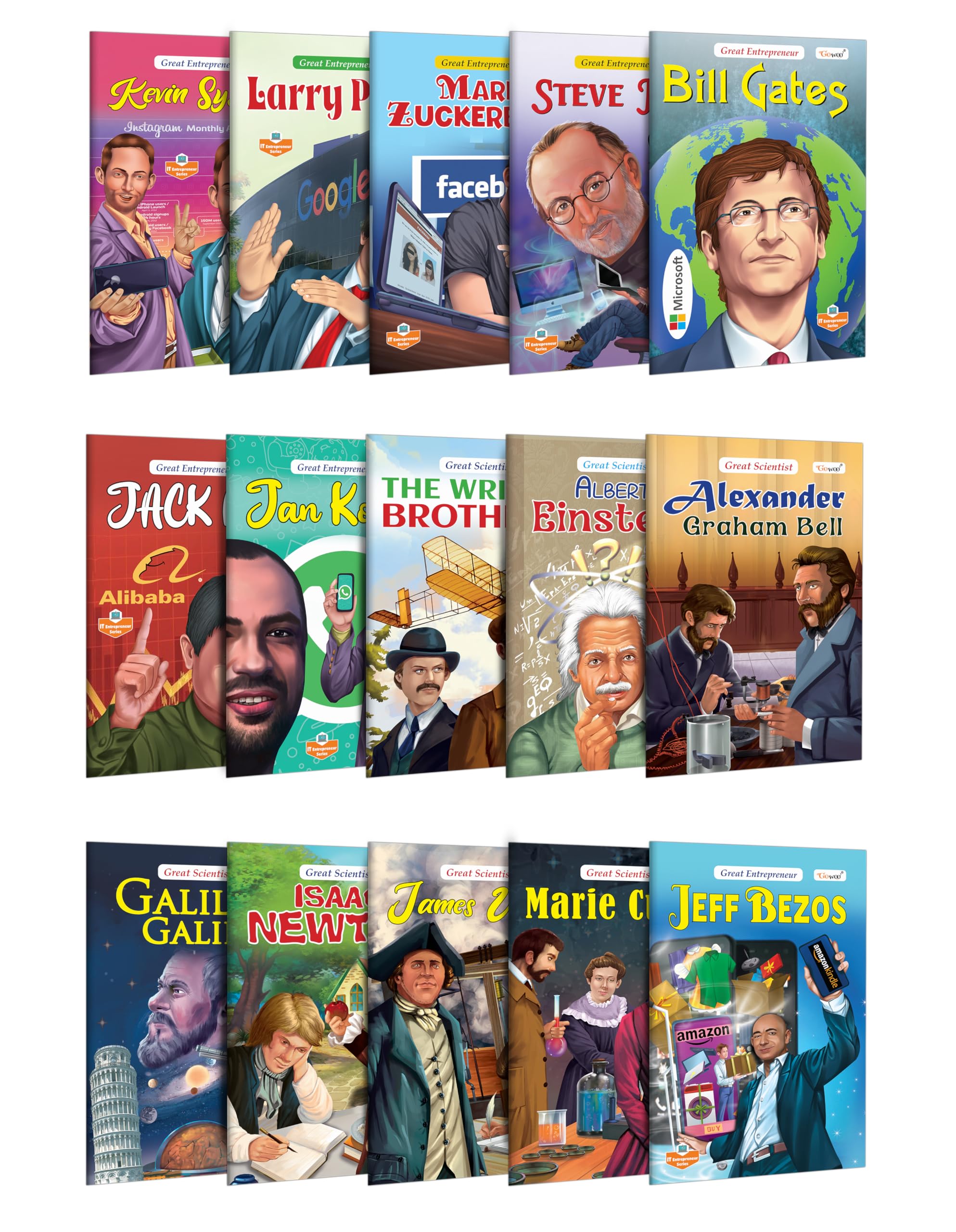 Bill Gates, Steve Jobs, Mark Zuckerberg, Albert Einstein, Galileo Galilei, Issac Newton and more (Great Enterpreneur and Scienti