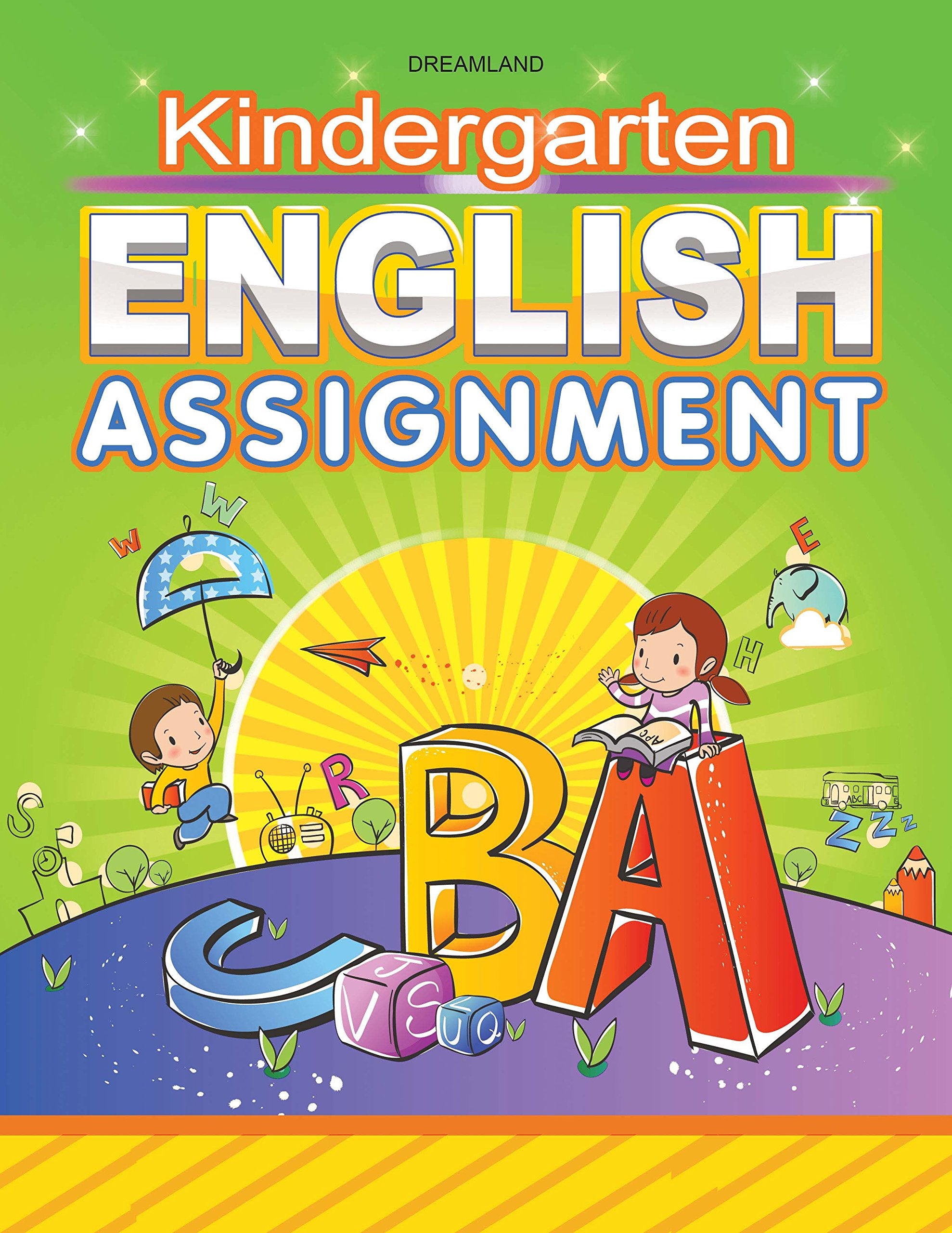 English Assignment Book for Kindergarten Kids Ages 25  Early Learning Activity Book with Alphabets, Words, Spellings, Picture