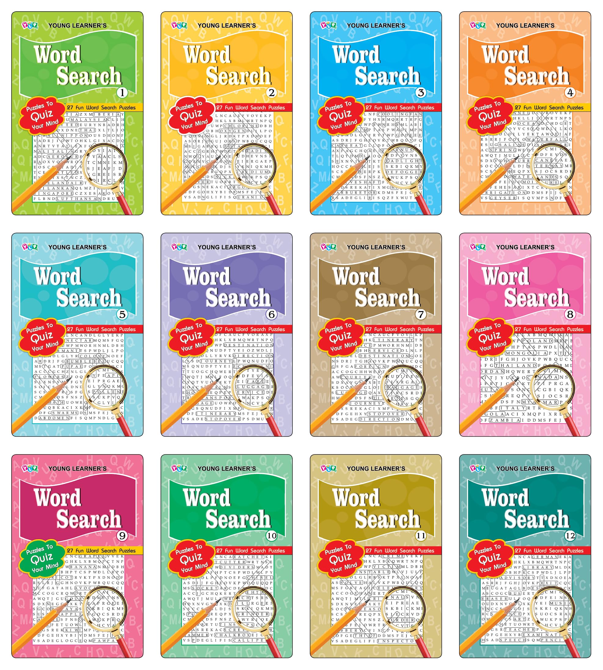Word Search Pad Books (Set Of 12 Titles)