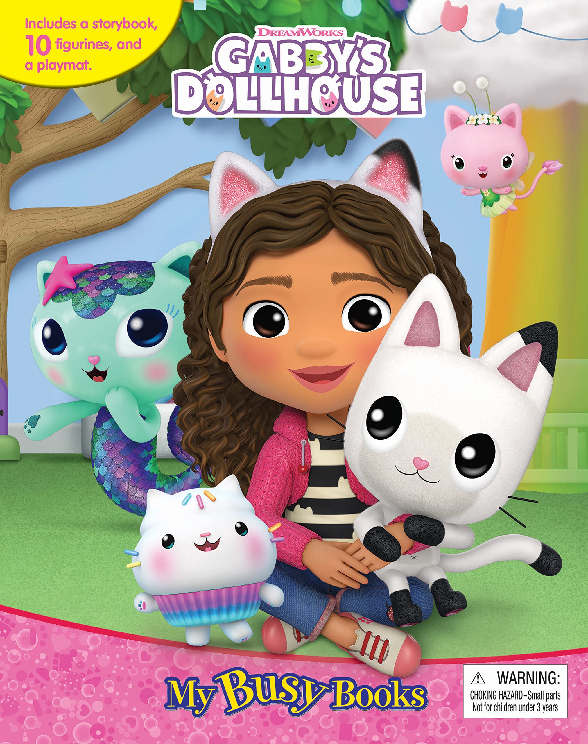 Gabbys Dollhouse My Busy Books  Storybook, 10 figurines, playmat