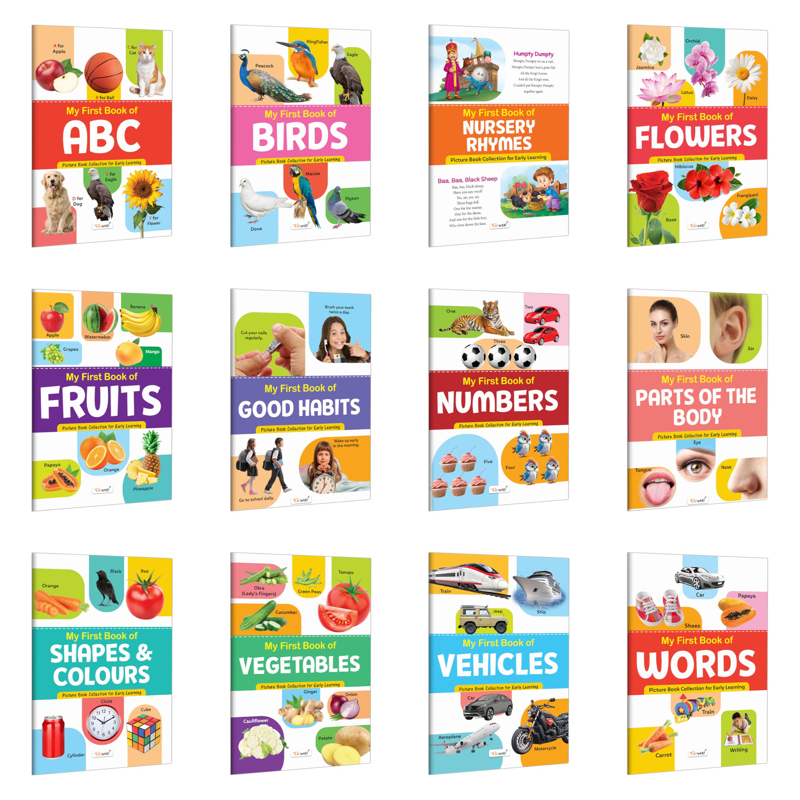 My First Book of ABC, Numbers, Fruits, Birds, Flowers and more : toddler educational books, preschool books for kids, my first 