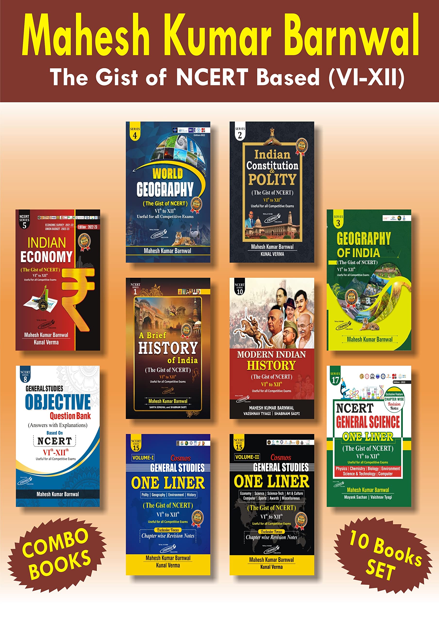 N.C.E.R.T  Combo  English Medium 10 Books Set  Mahesh Kumar Barnwal 2023 Updated