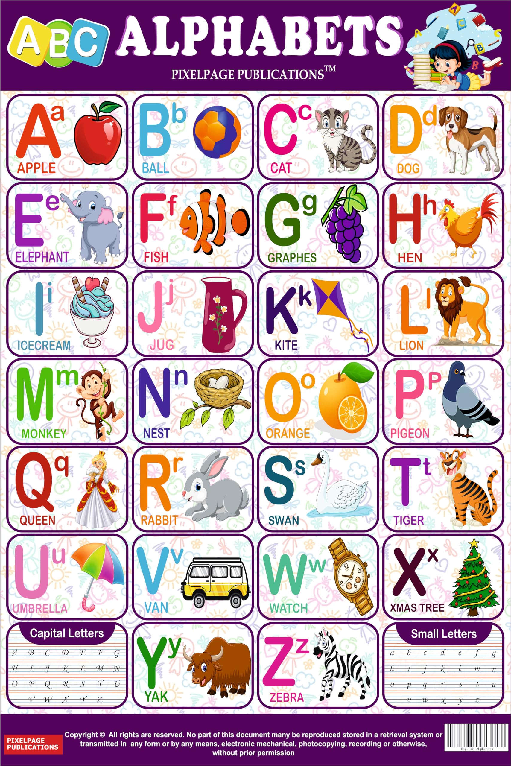ABCD Chart for Kids: Fun and Educational Alphabet Learning Tool with Vibrant Illustrations