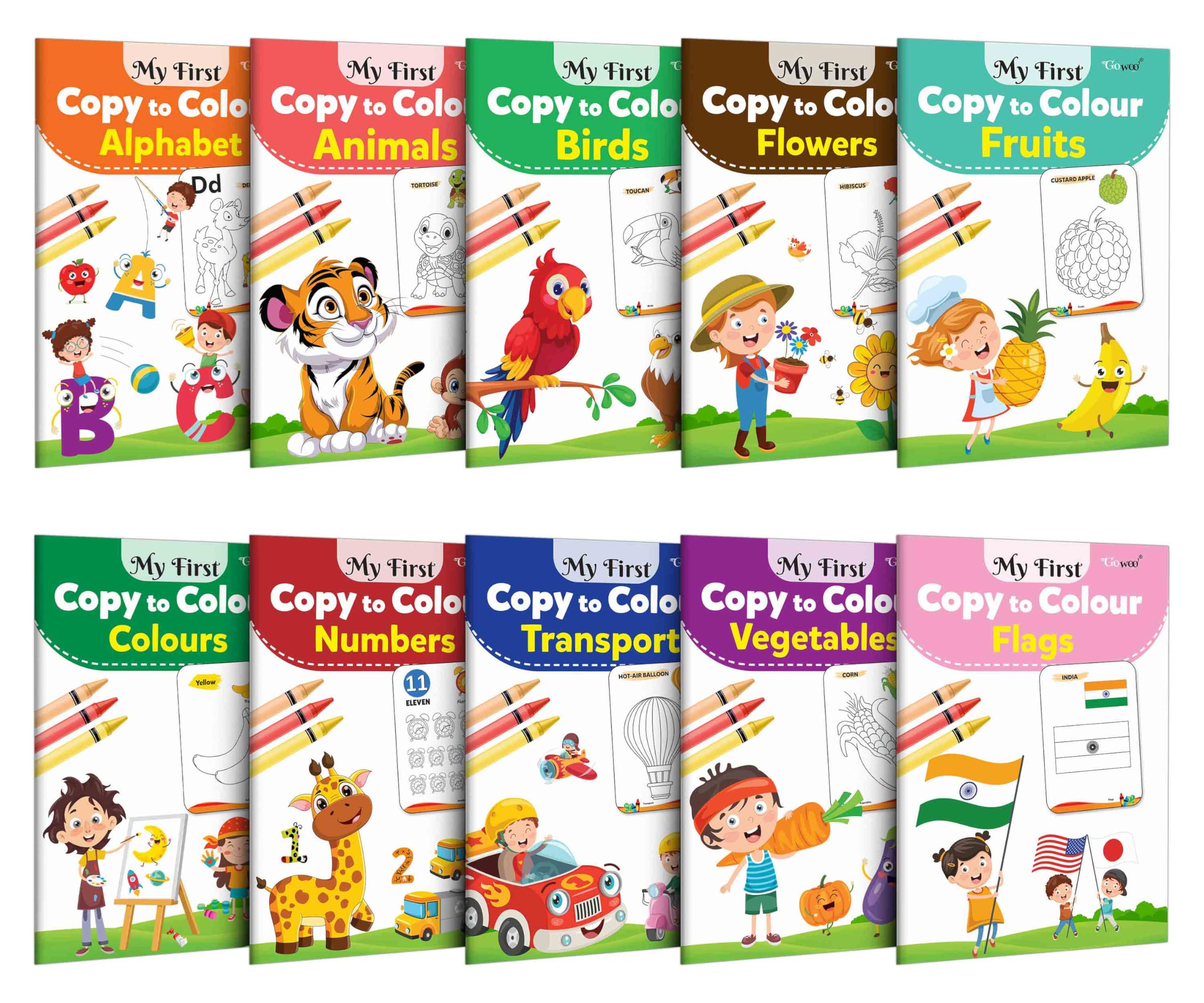 My First Complete Learning Library : Coloring Books For Children, Toddler Coloring book set, Early Learning Combo of 10 Colourin