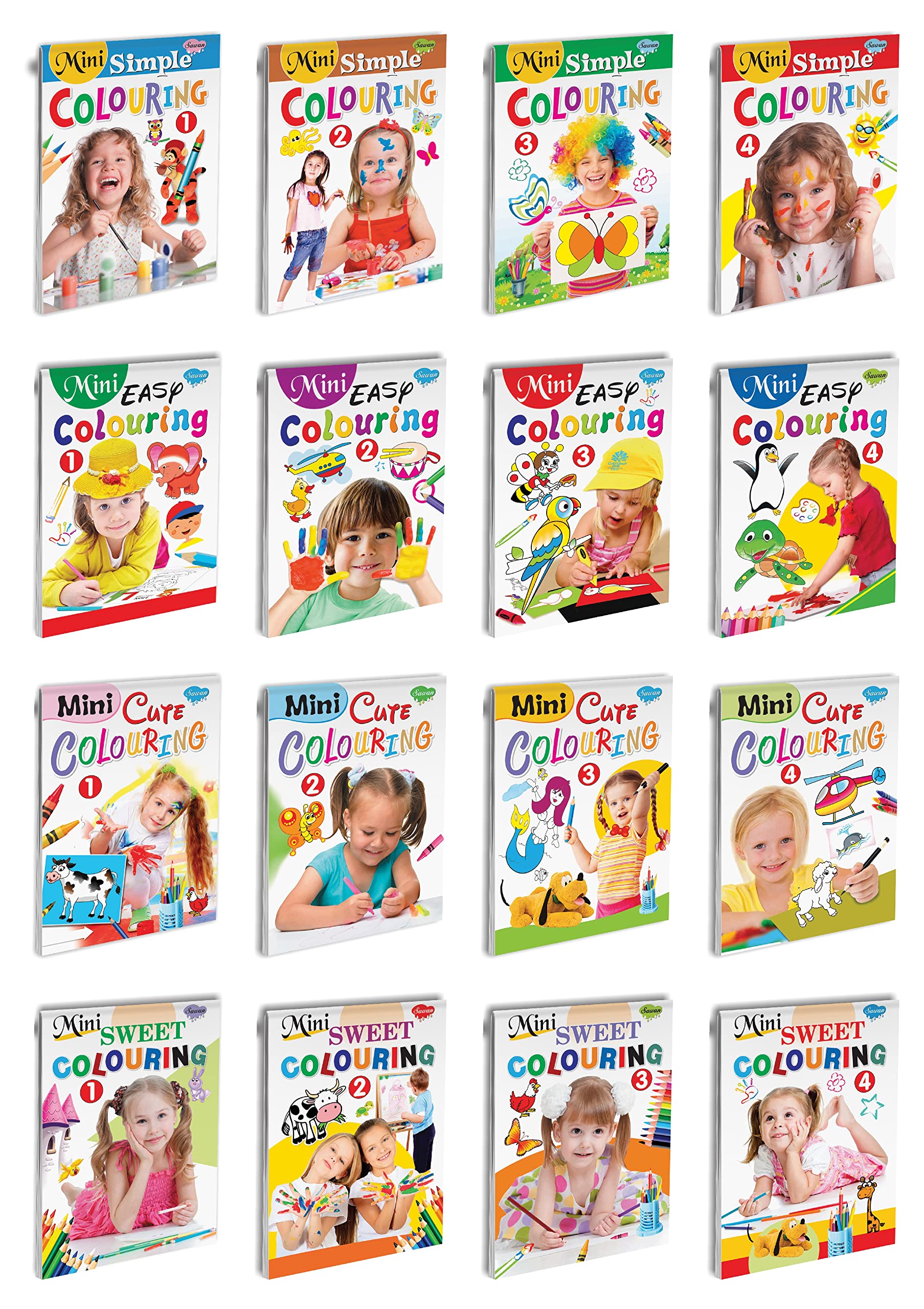 Complete Mini Colouring Books Combo | Pack Of 16 Books [Paperback] Sawan