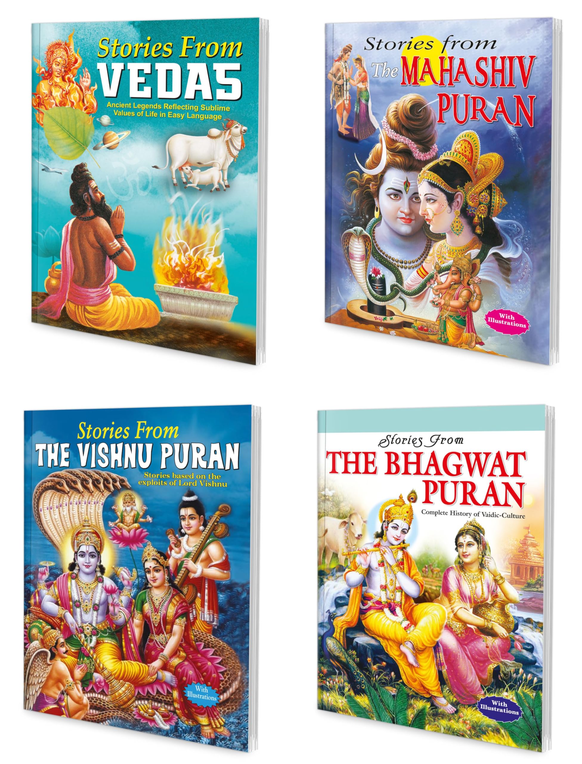 My First Mythology Tale (Illustrated) | Set Of 4 Story Book For Kids | Stories From Vedas, Stories From The Mahashiv Puran, Stor
