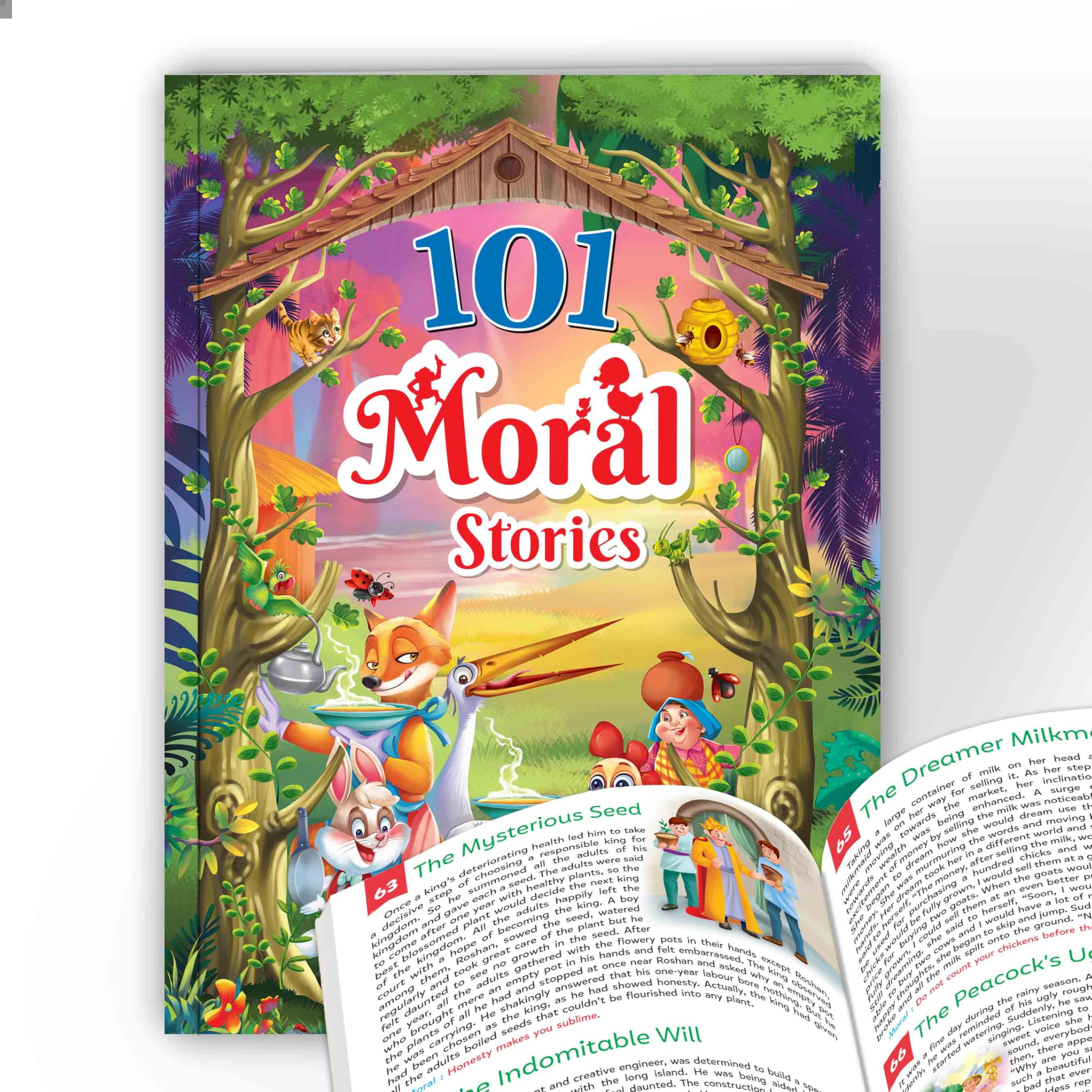 101 Moral Stories (Paparback) for kids : Story Book for Children, English Short Stories, Bedtime Stories, Educational picture bo