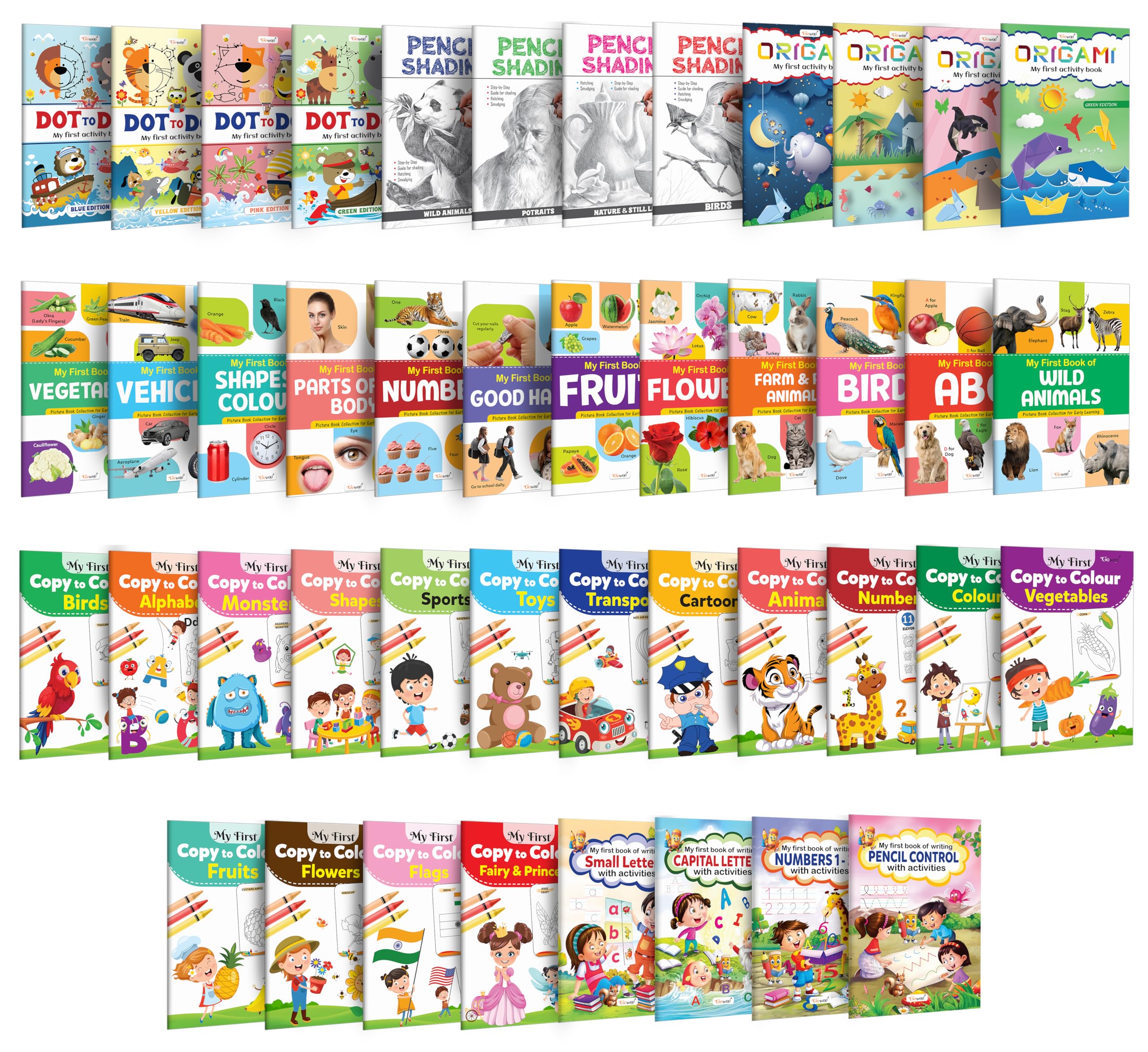 My First All in one Learning Activity Series : Fun and Engaging Books for Kids  Dot to Dot, Pencil Shading, Writing, Coloring, a