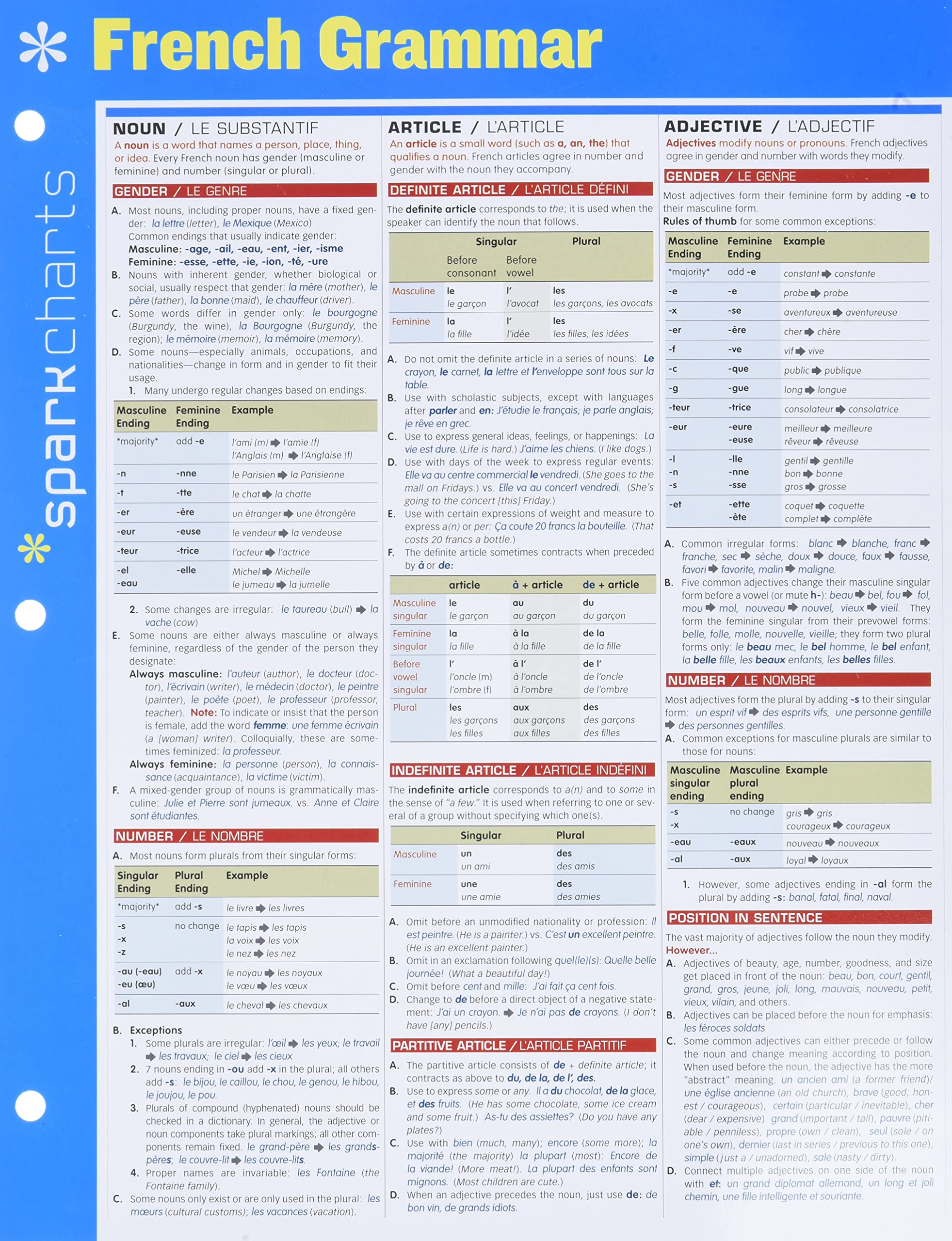 French Grammar SparkCharts