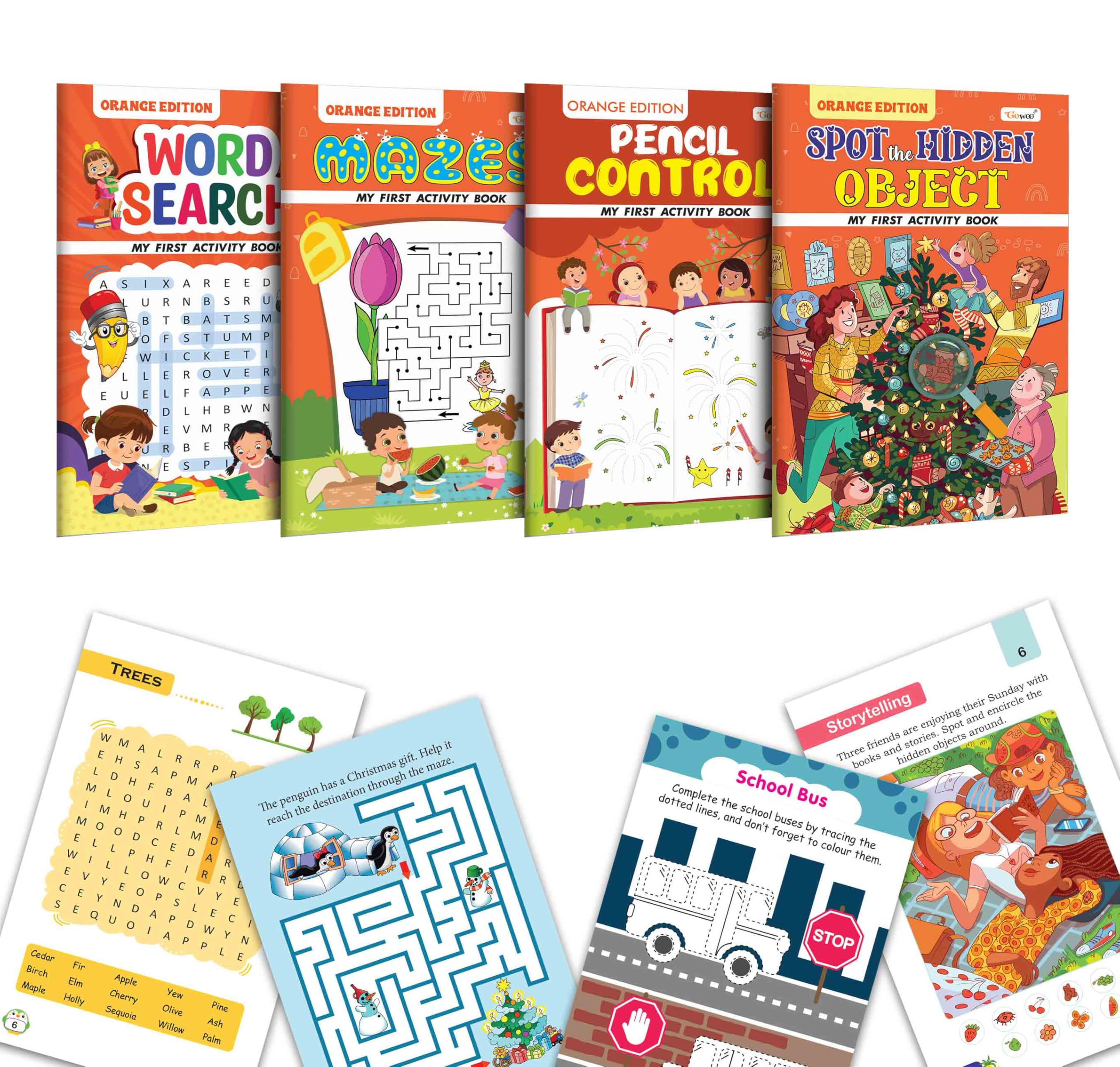 My First Activity Book  Word Search, Mazes, Pencil Control and more  Orange Edition : word search and maze activity book, hid