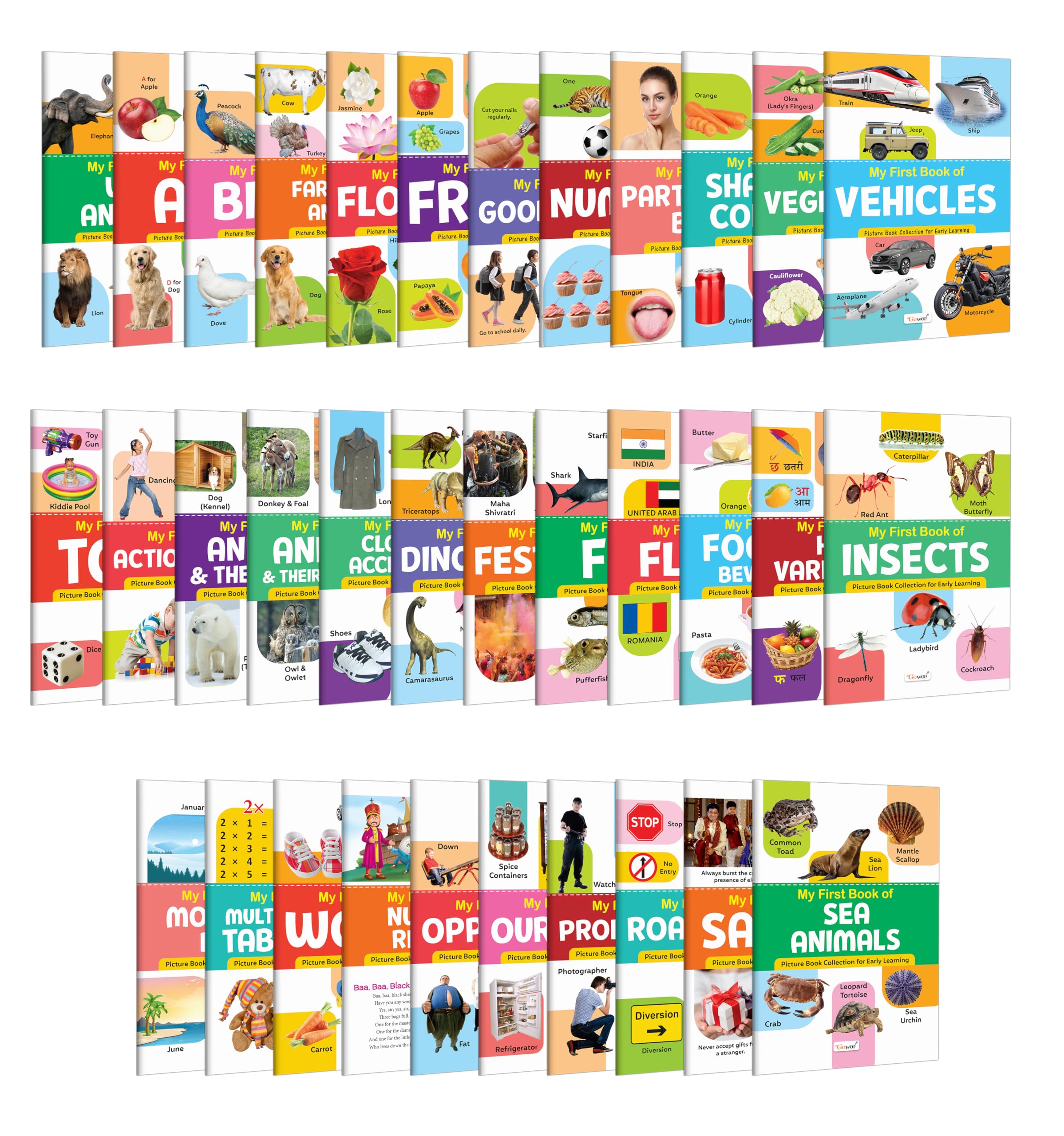My First Book Of ABC, Numbers, Fruits, Birds and more : Educational books for kids, Preschoolers learning book, Knowledgeable b