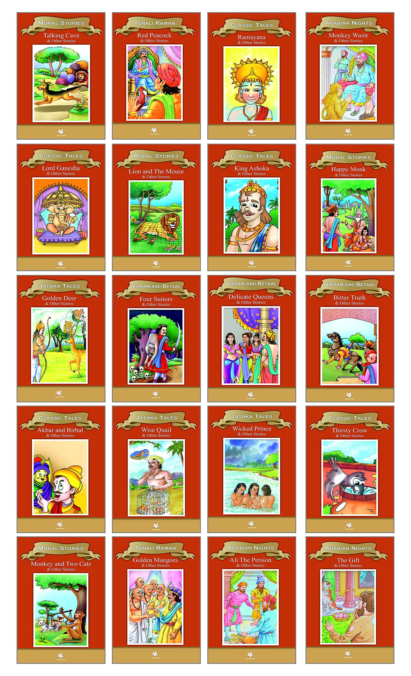 Moral Stories (Set Of 20 Story Books For Kids With Pictures)
