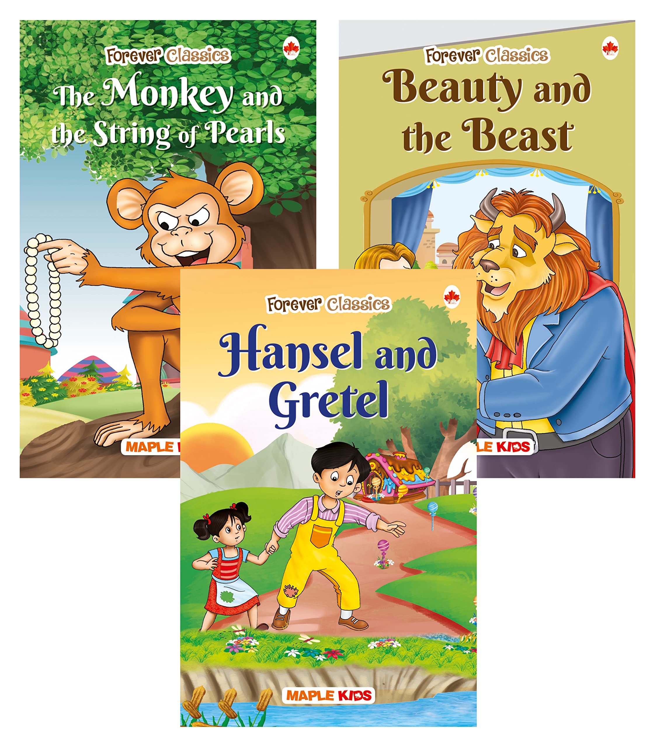 Story Books For Kids  Forever Classics  4 (Set Of 3 Books)  The Monkey And The String Of Pearls, Hansel And Gretel, Beauty An