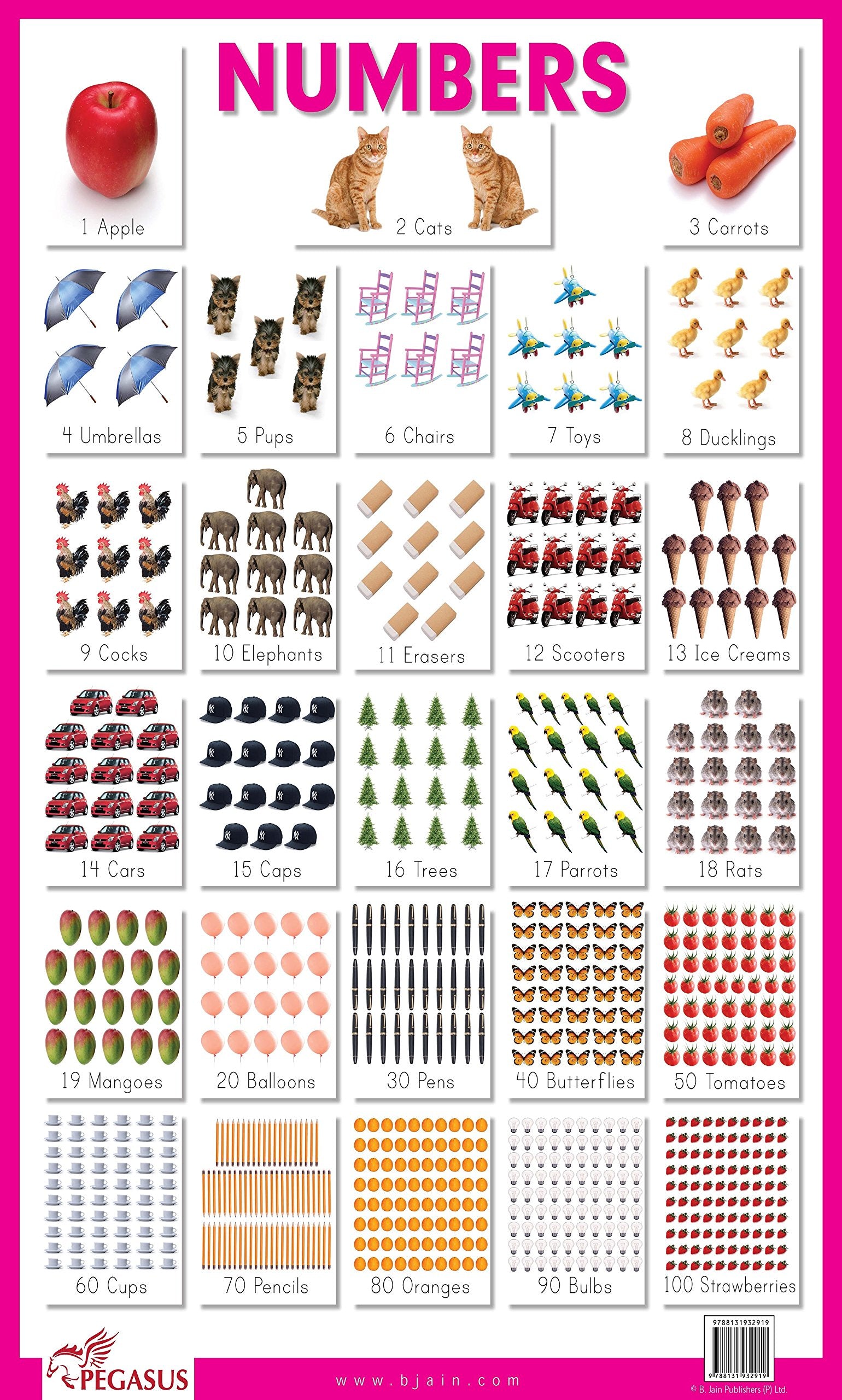 Numbers  Thick Laminated Preschool Chart