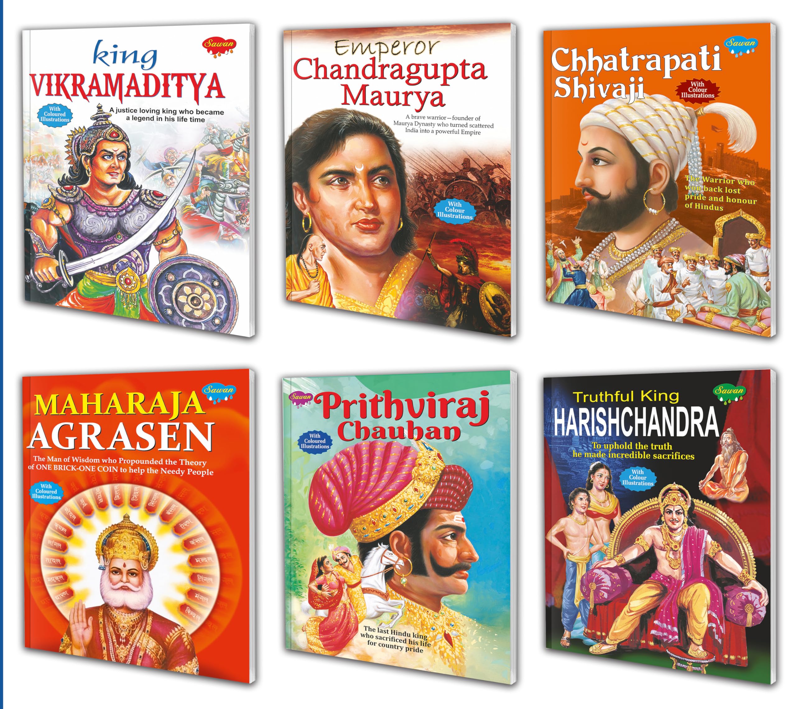 Children Story Books Of Great Emperors Complete Combo | Set 6 Story Books