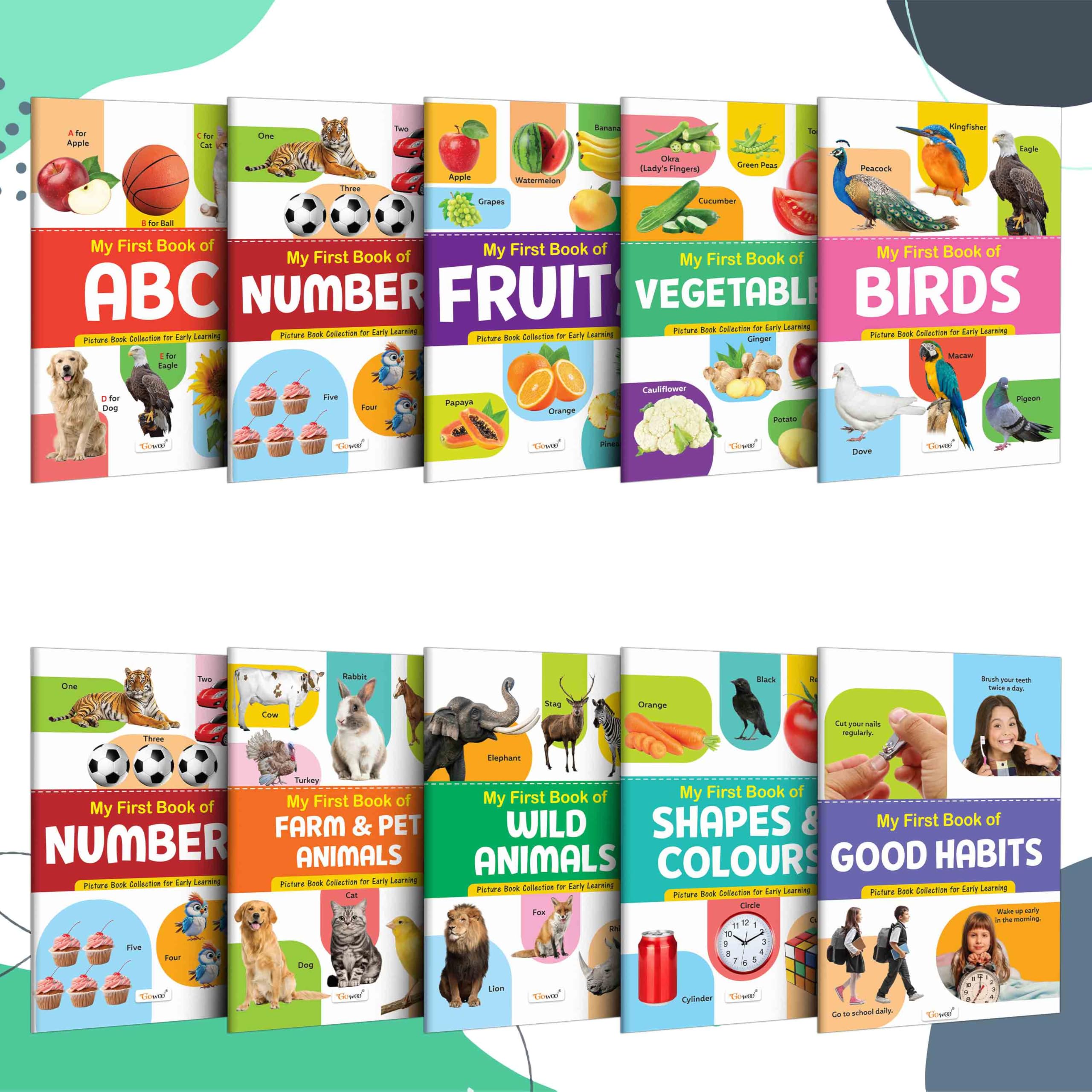 My First Picture Book Collection For Early Learning : With 10 Topics : (Waterproof, DustResistant, Big Fonts, Laminated, Realis