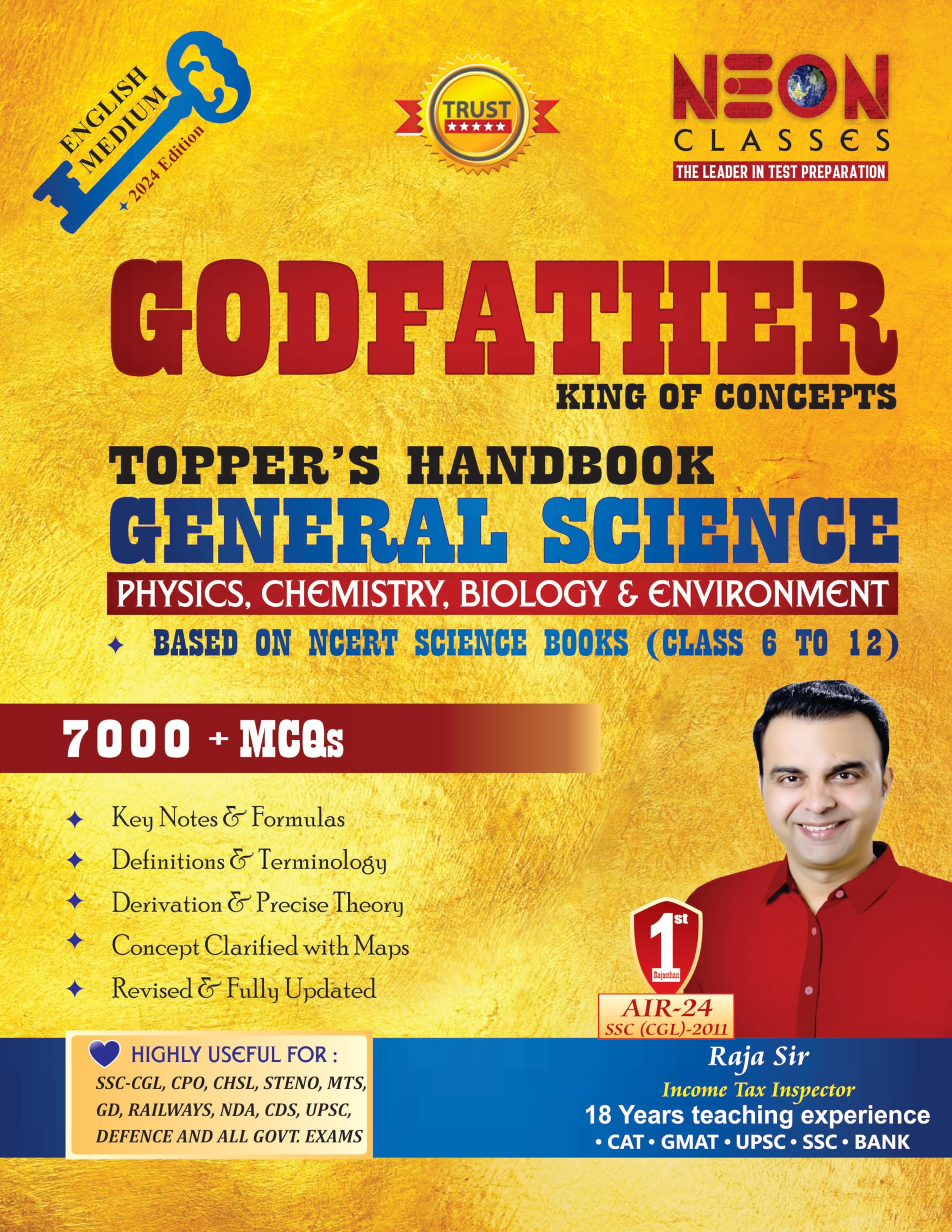 General Science (English) Physics, Chemistry, Biology, Environment Godfather TopperS Handbook By Neon Classes For All Exams