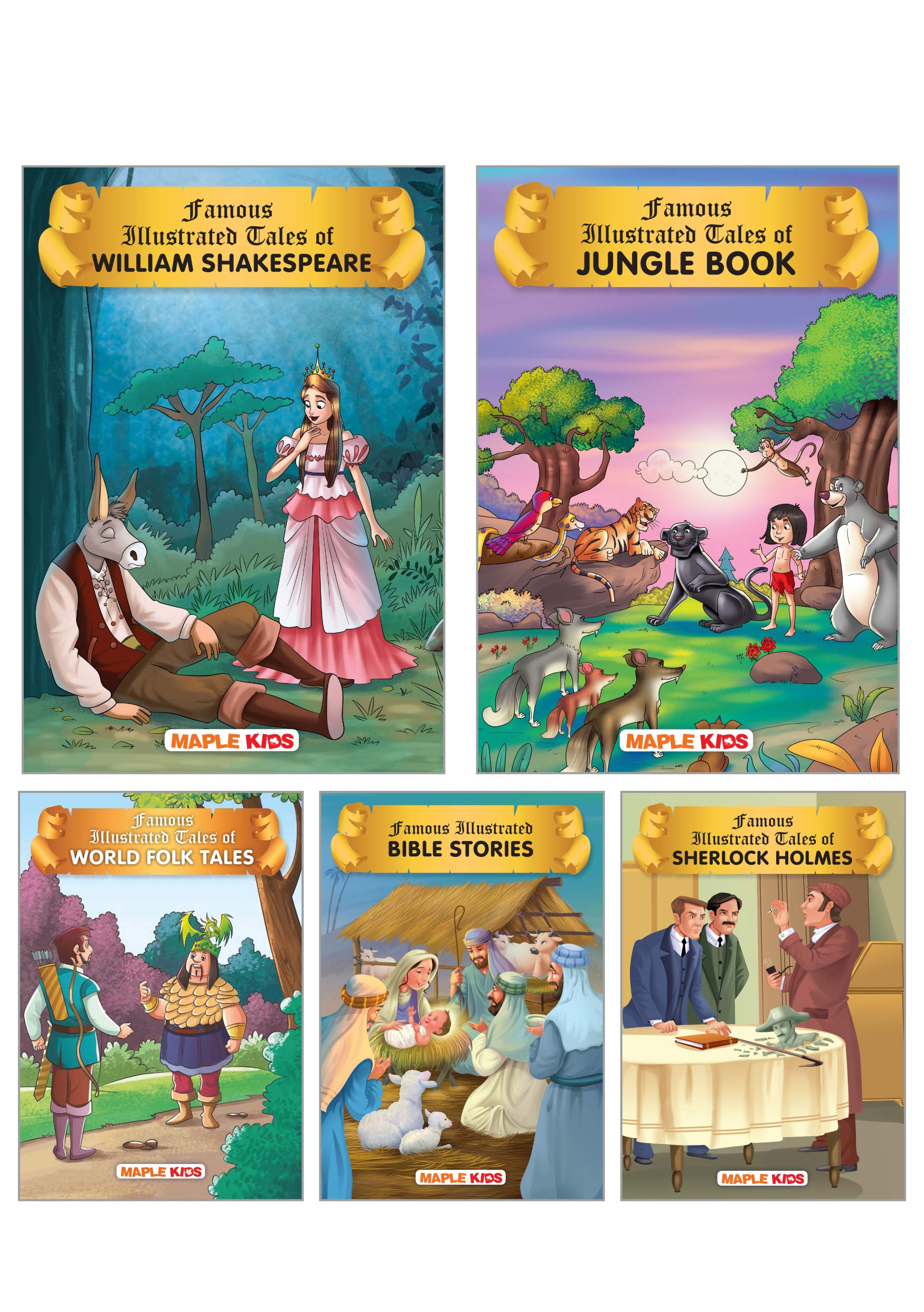 Stories from Around the World (Set of 5 Books with 73 Moral Stories)  Colourful Pictures  Story Books for kids  World Folktal