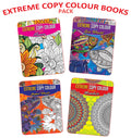 Extreme Copy Colour Series  4 Book Pack | Flowers, Animal World, Sea World & Mandala | 16 Designs per Book, OneSided Printing 