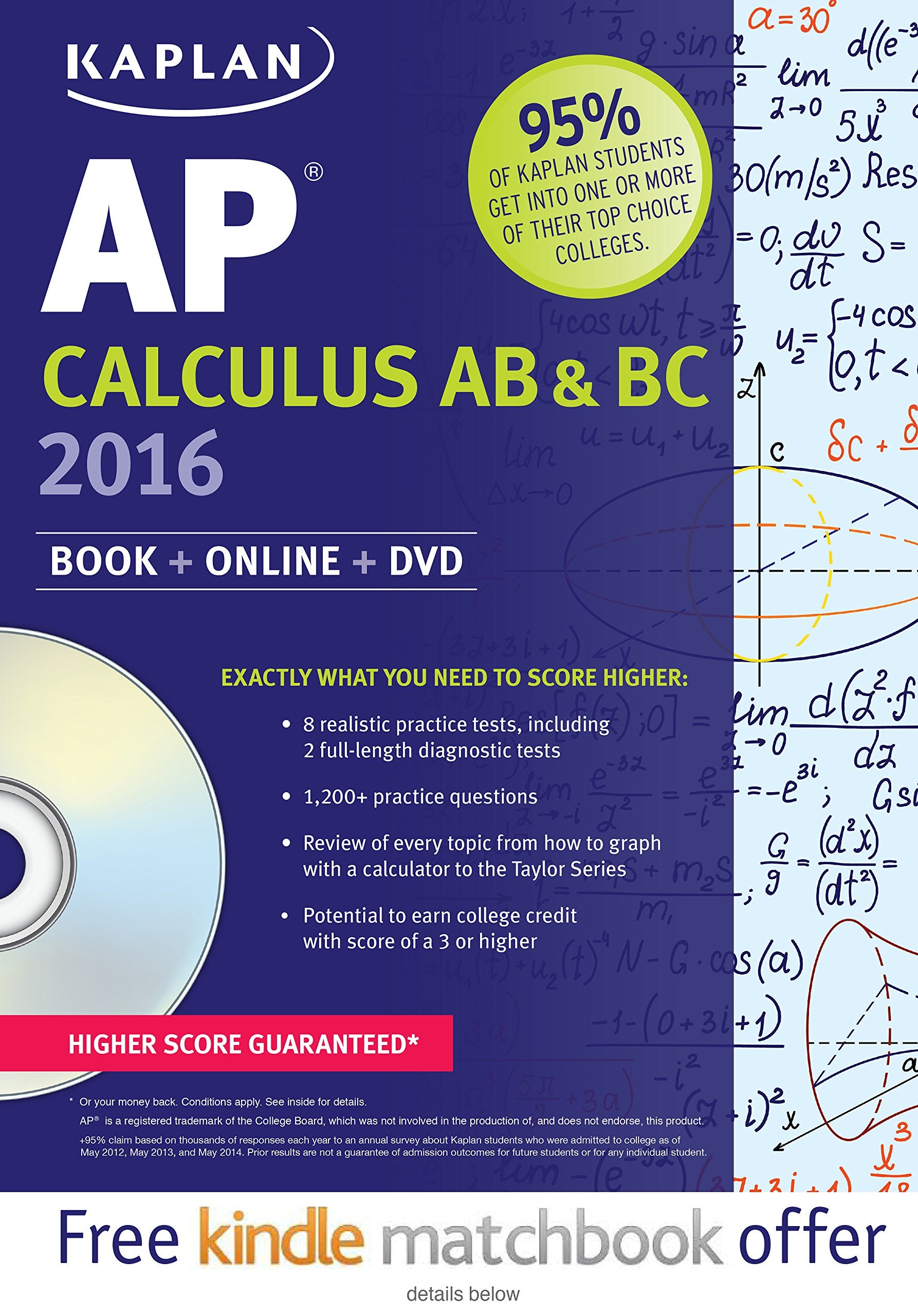 Kaplan AP Calculus AB & BC 2016: Book + DVD (Kaplan Test Prep)