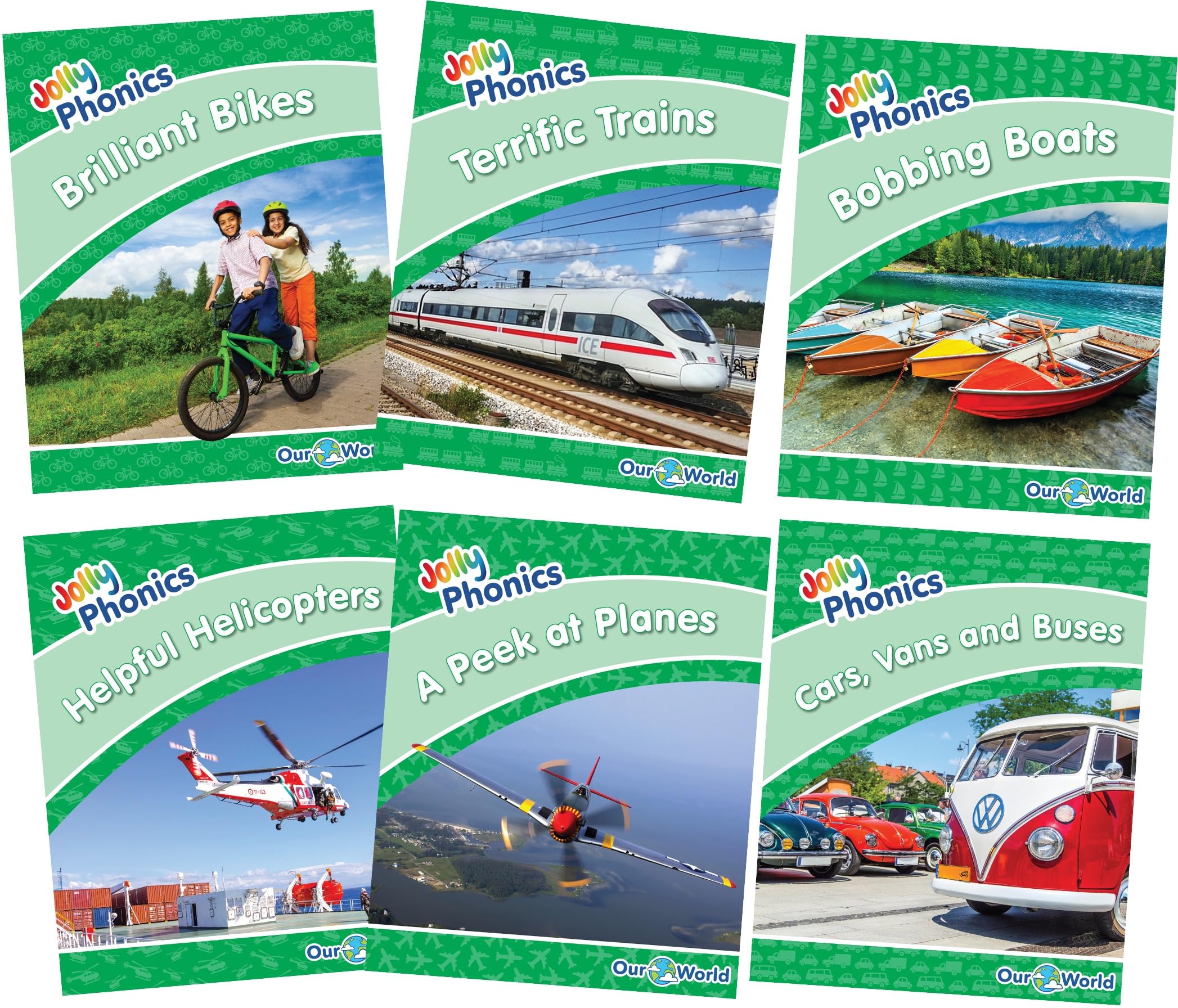 Jolly Phonics Readers Level 3, Our World, Complete Set: In Precursive Letters (British English Edition)