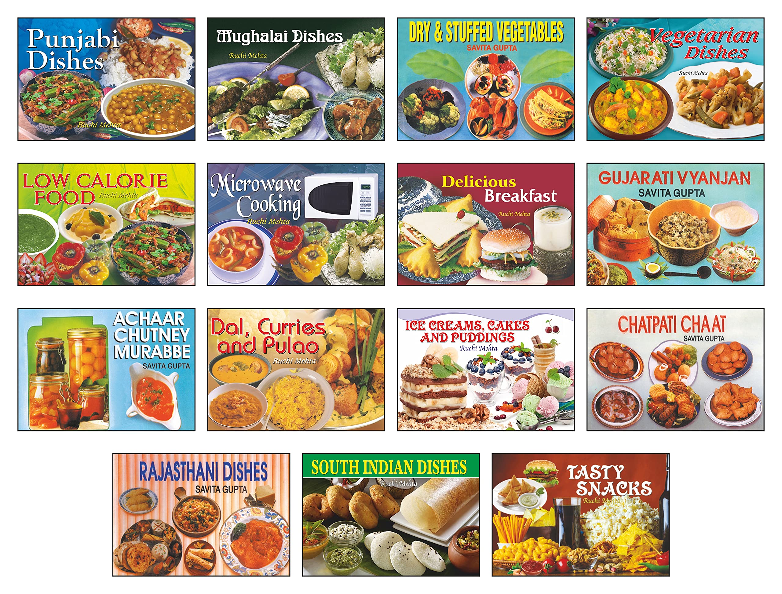 Sawan Present Set Of 15 Ruchi Mehta Cookery Books