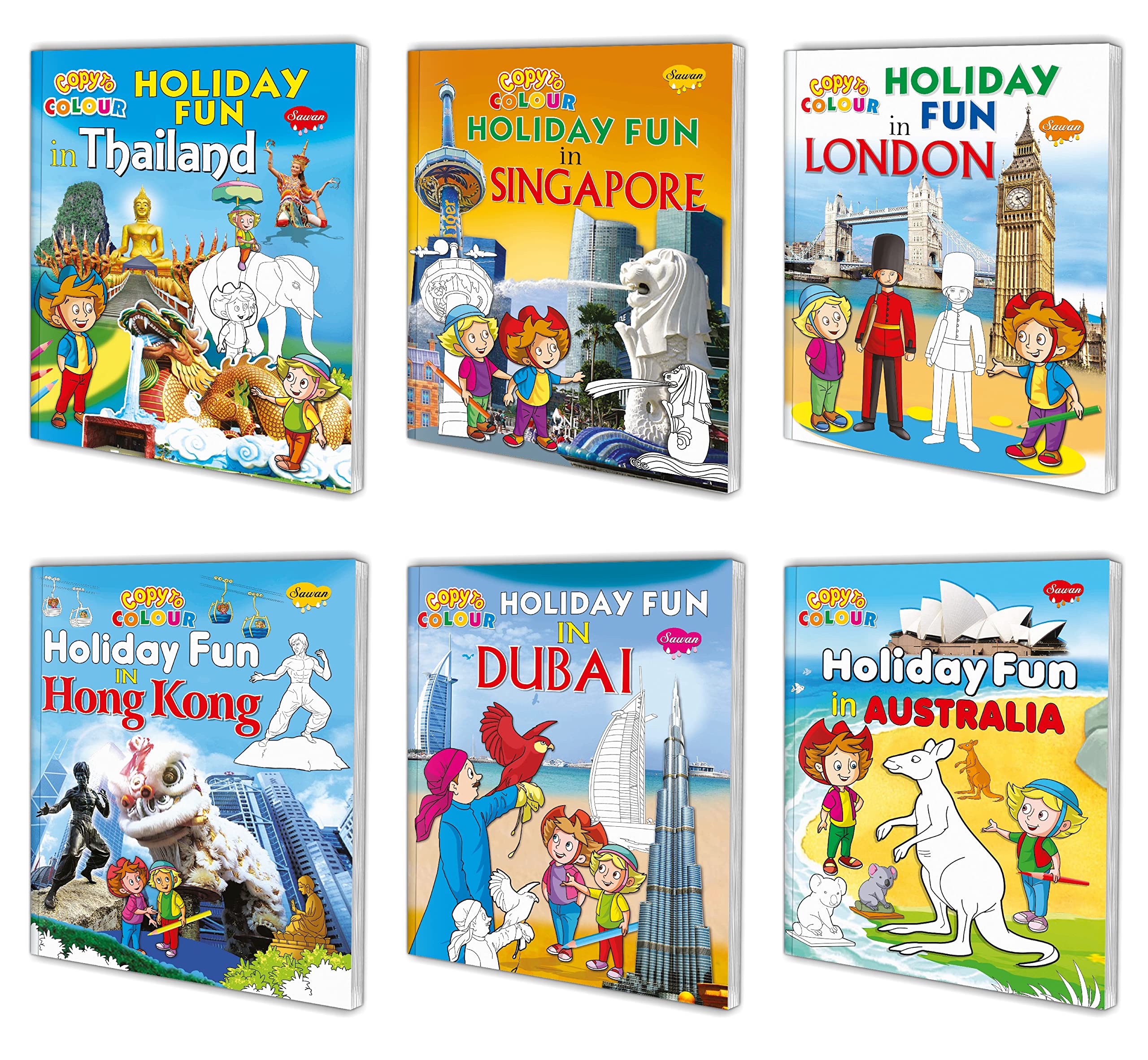 Complete Copy To Colour Holiday Fun Books Combo | Pack Of 6 Books