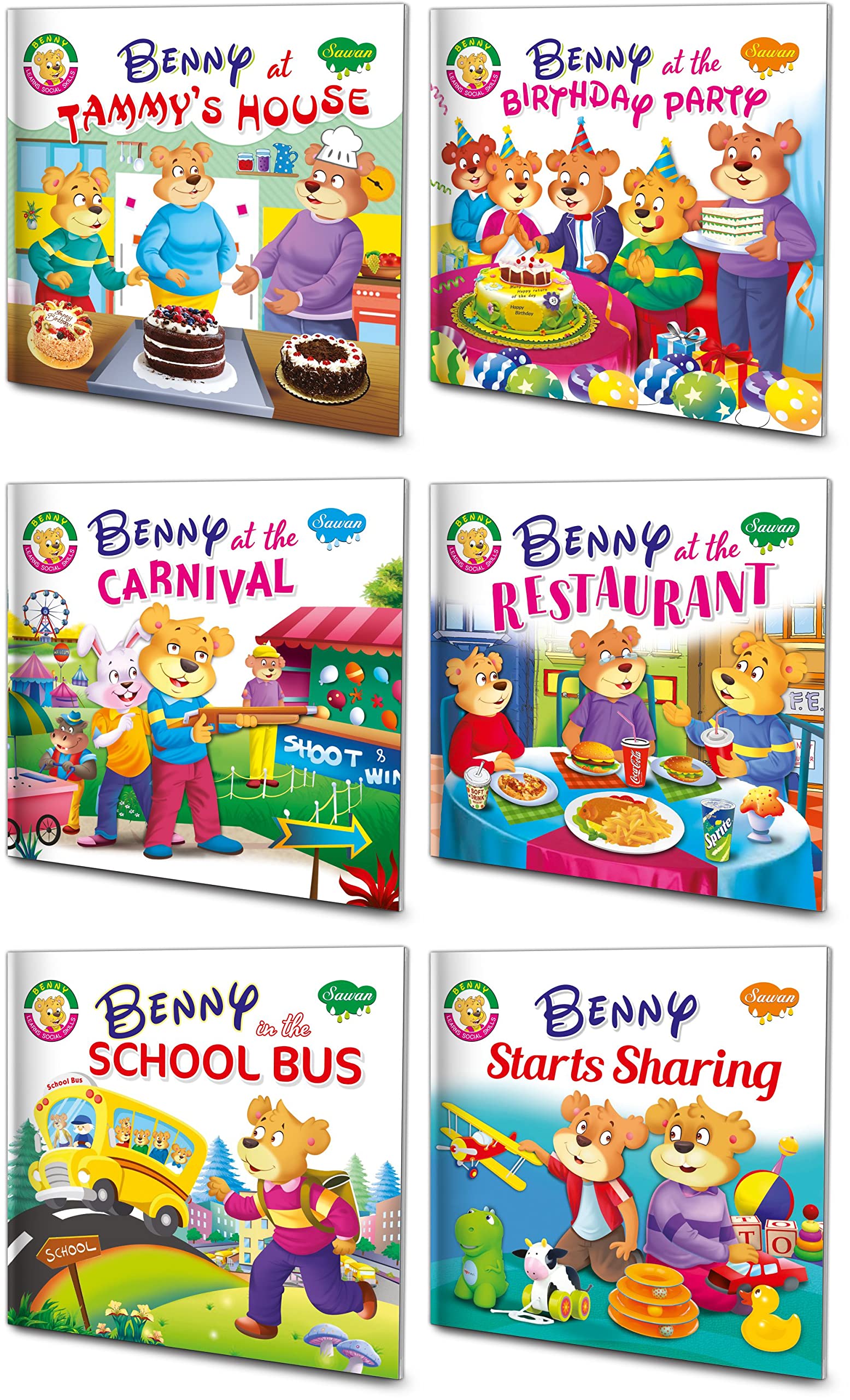 Benny Learn Social Skills Story Books  Set Of 6 [Perfect Paperback] Sawan