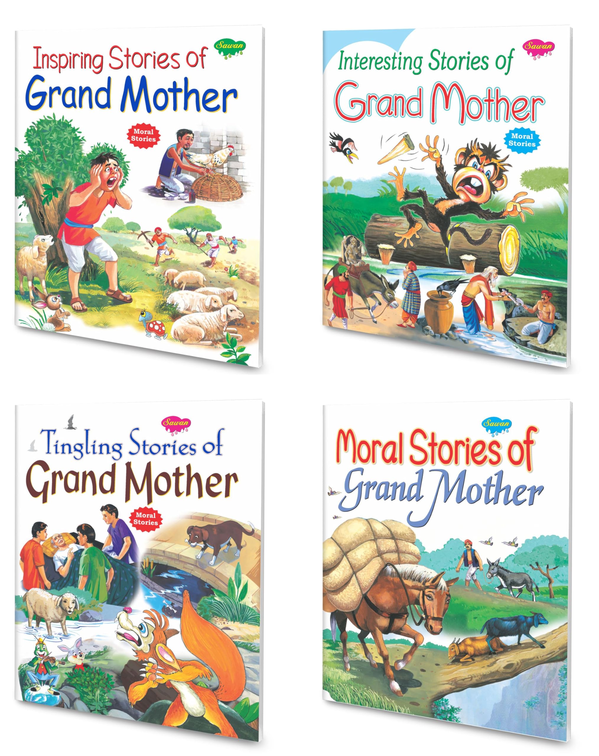 Stories Of Grand Mother Inspiring Stories, Interesting Stories, Tingling Stories, Moral Stories | Pack Of 4 Books