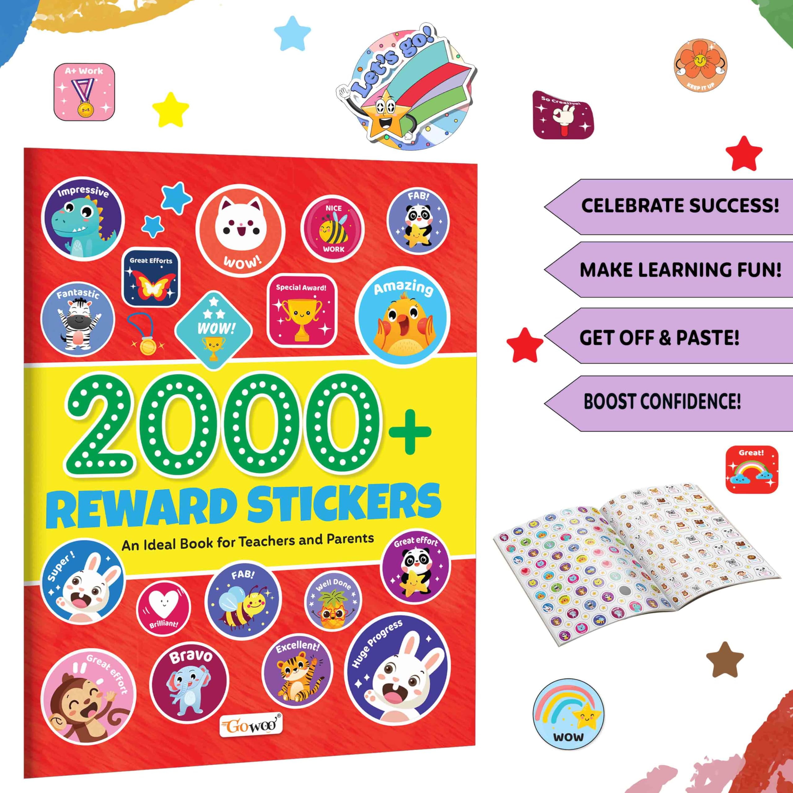 2000+ Reward Stickers : Fun Sticker Book for Teachers and Parents to Encourage Kids, Kids Reward Stickers Book With Over 2000 St