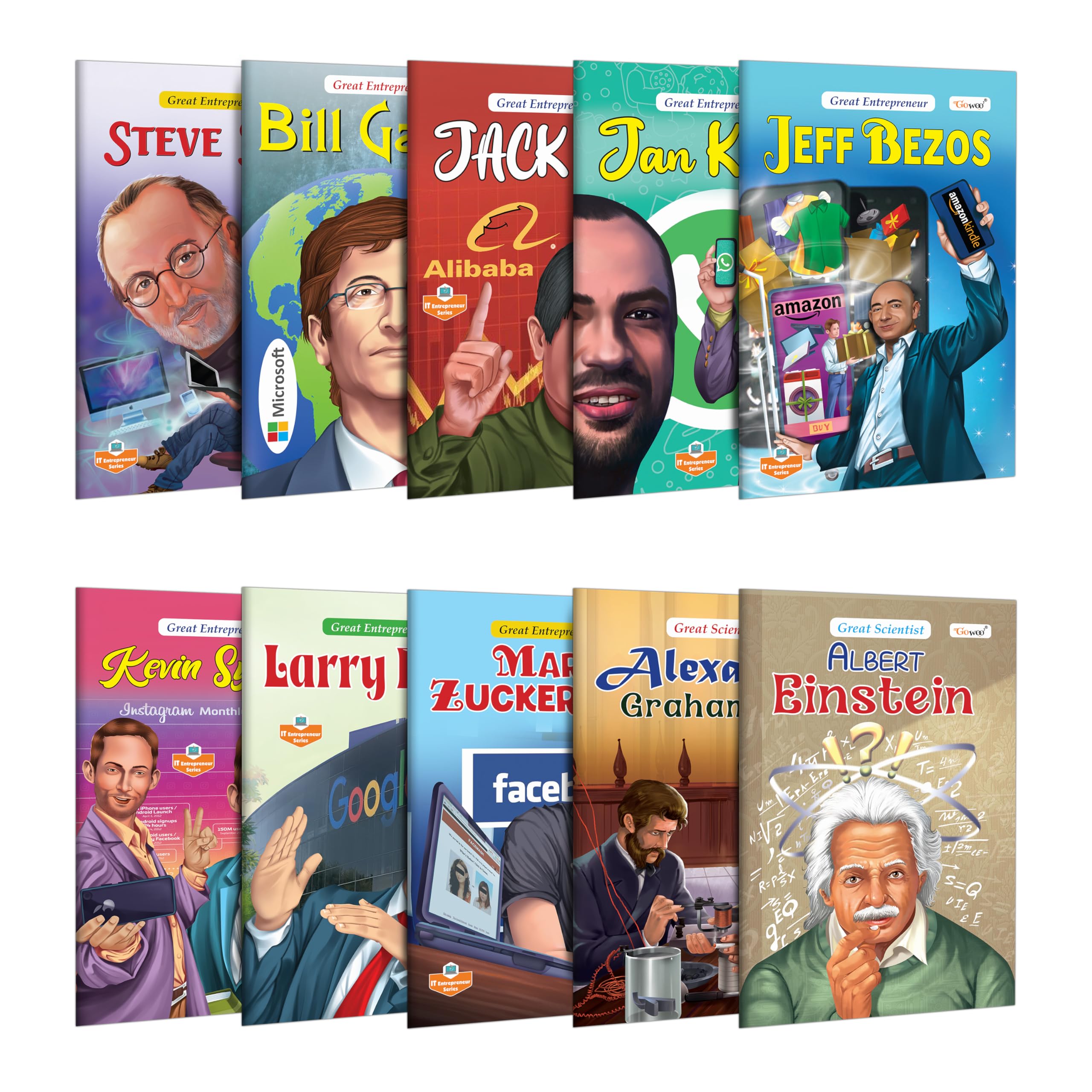 Story book for kids : Bill Gates, Steve Jobs, Mark Zuckerberg and more (Great Entrepreneur), Albert Einstein, and Alexander Grah