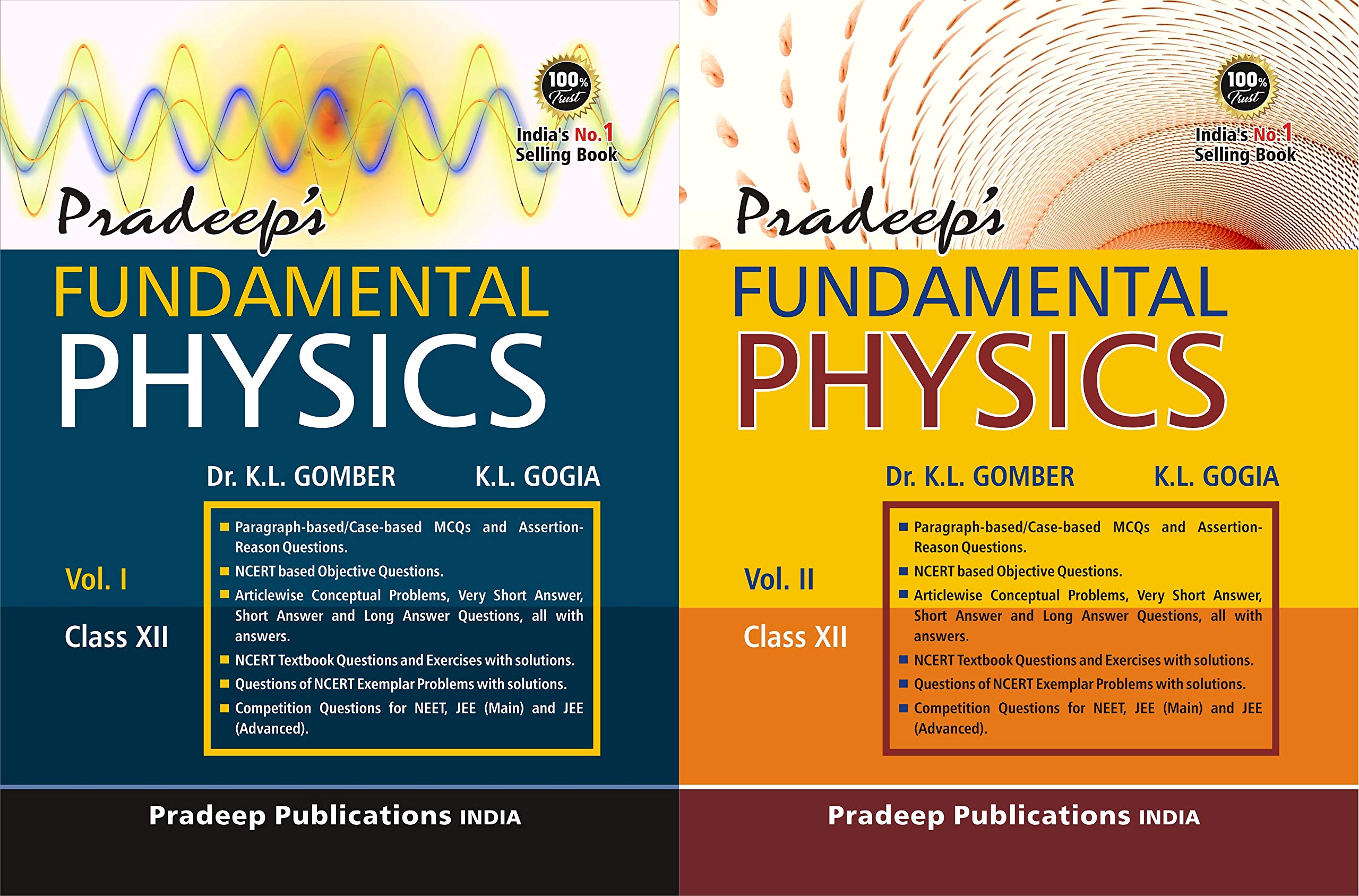 Pradeeps Fundamental Physics for Class 12 for Examination 202122 (Vol. 1 & 2)