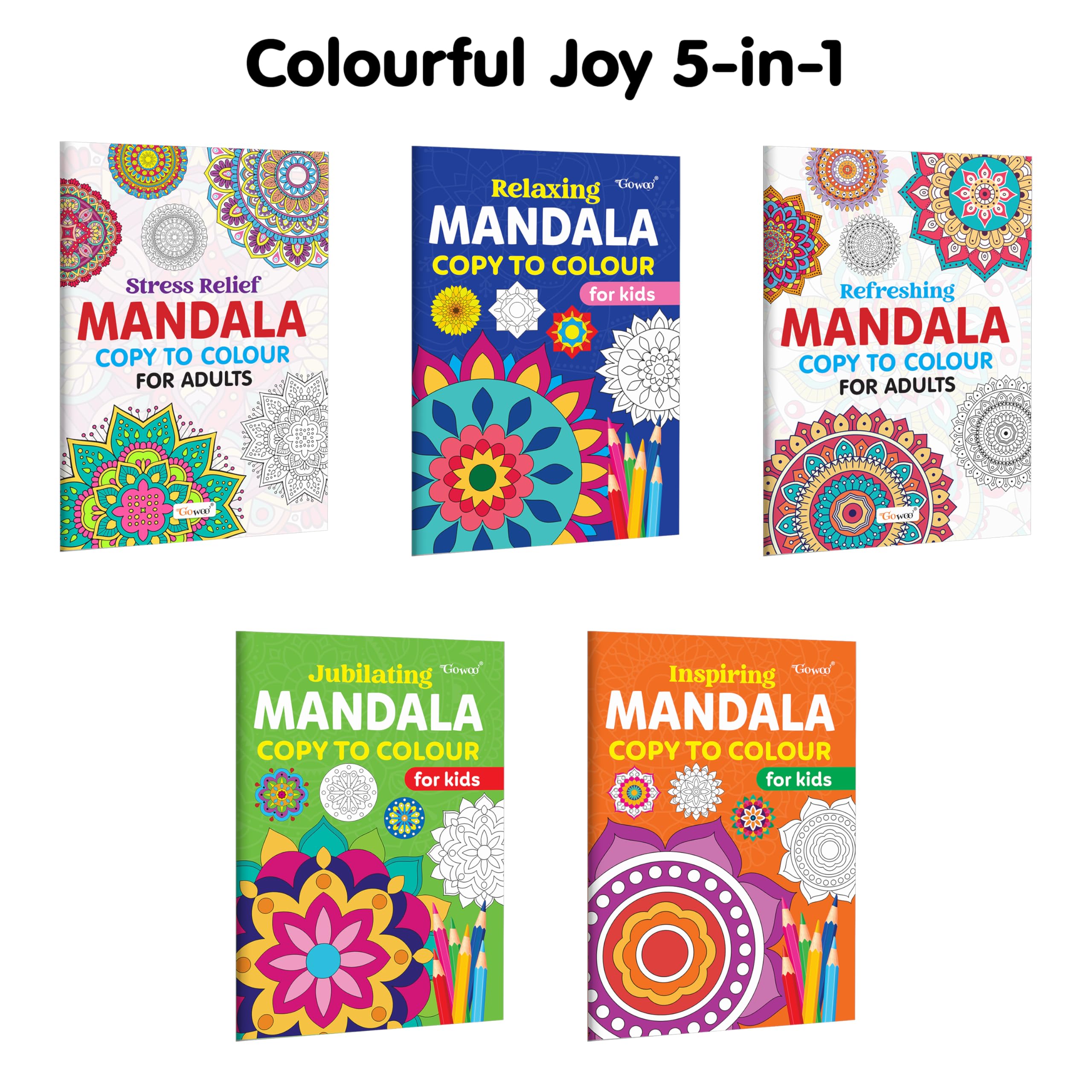 Stress Relief, Refreshing, Relaxing  Mandala Copy to Colour for Adults & Kids and more : Inspiring Mandalas for Stress Relief,