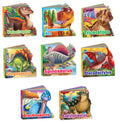 Sawan Present Set Of 8 Who Am I Story Books Of Velociraptor,Tyrannosaurus Rex,Triceratops,Stegosaurus,Spinosaurus,Pterodactylus,