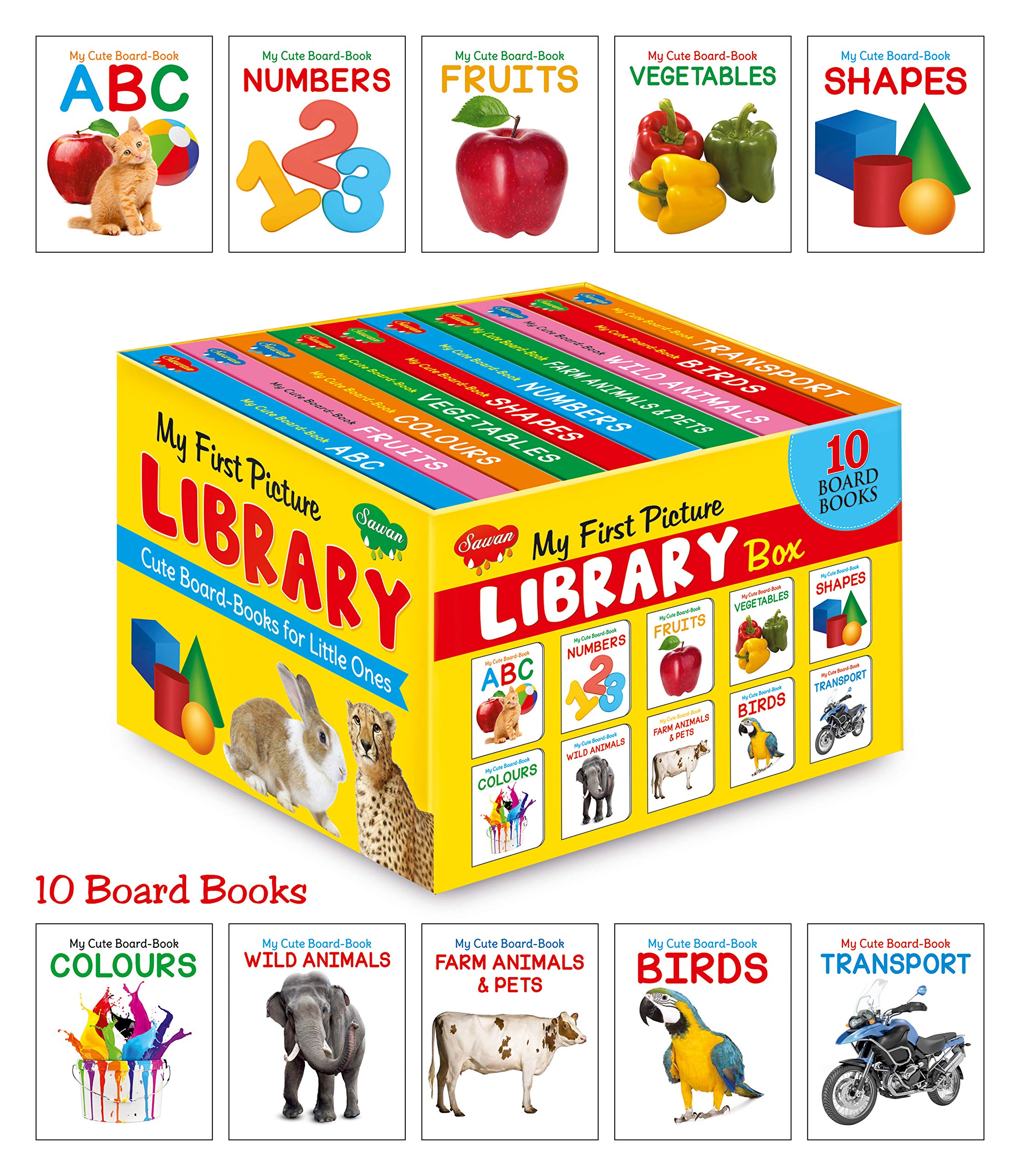 Sawan Set Of 10 Kids Board Book Box Set