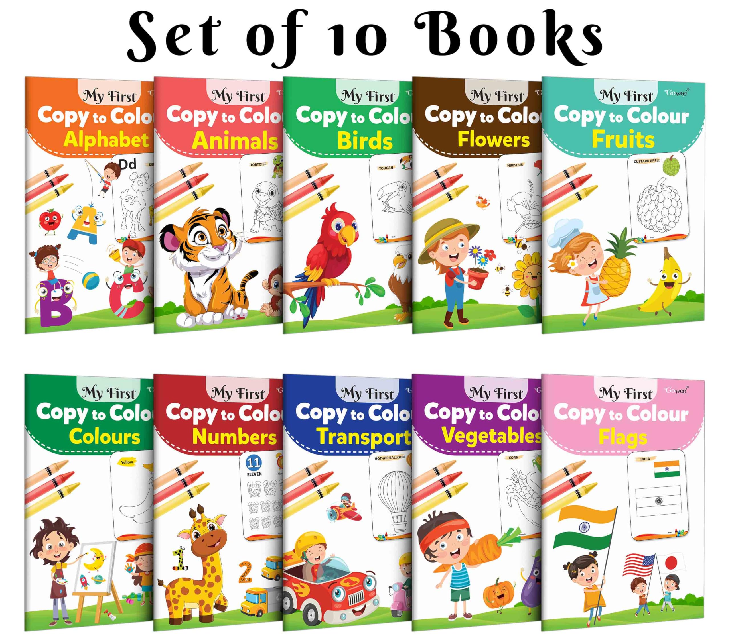 My first Picture Colouring library Set : Learning book for kids, Educational picture books with Coloring for toddlers, Collectio