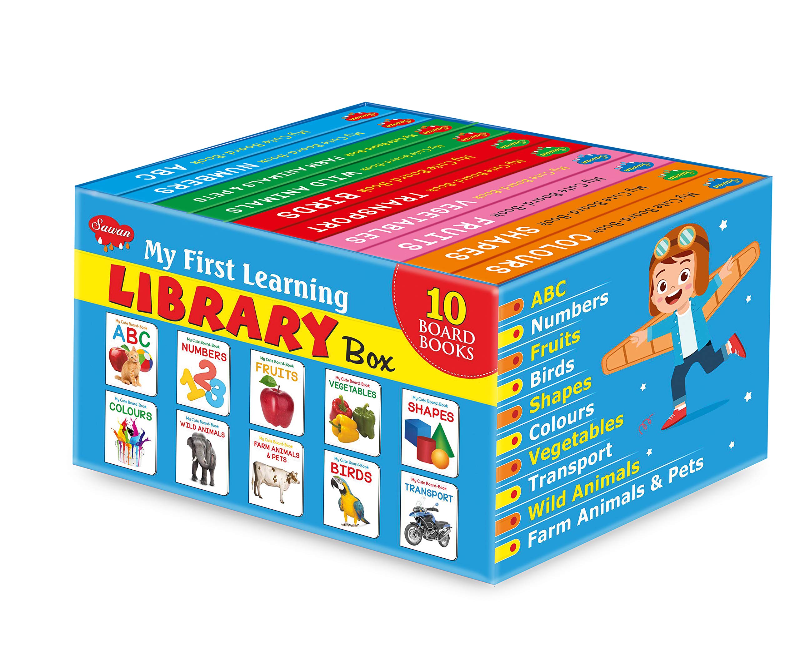 Picture Book Collections For Early Learning Blue Box (Set Of 10 Board Books)  My Book Of Abc, My Book Of Numbers, My Book Of Co