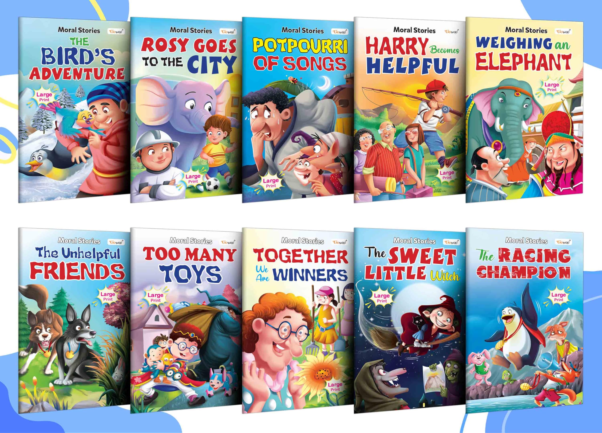 Essential Picture Story Book Collection Pack 2 : LKG Class Story Books for Children | Gift Set for Kids, Library Set of 10 Story