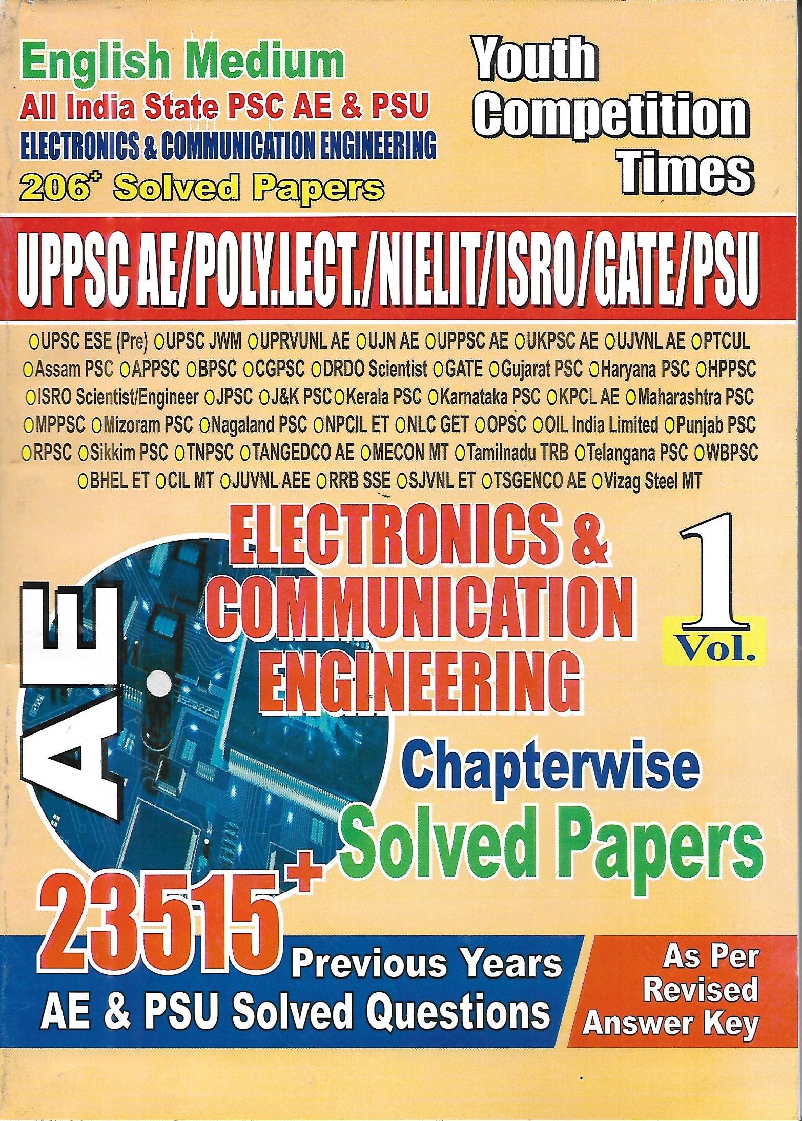 Electronics & Communication Engineering (Vol.1) Chapterwise Solved Papers (UPPSC AE/POLY.LECT./NIELIT/ISRO/GATE/PSU)