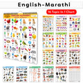 My First ALL IN ONE SPIRAL CHART ENGLISHMARATHI : Learning Chart book for kids, Educational Chart for toddlers, Collection With