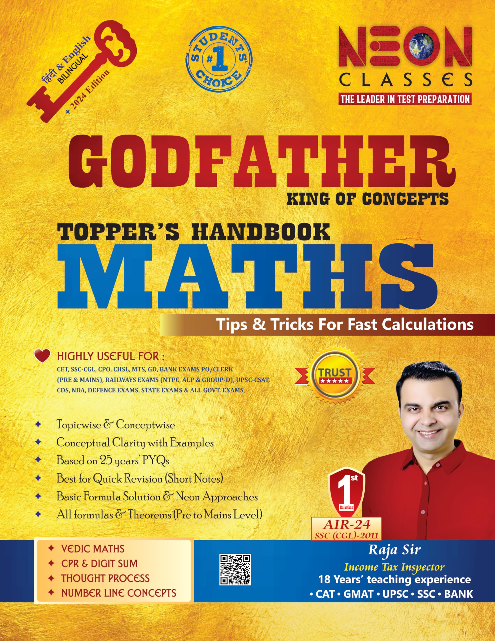 Godfather Maths Book Topicwise And Conceptwise By Raja Sir For Ssc Cgl, Chsl, Cpo, Mts, Gd, Railway And Other Competitive Exams