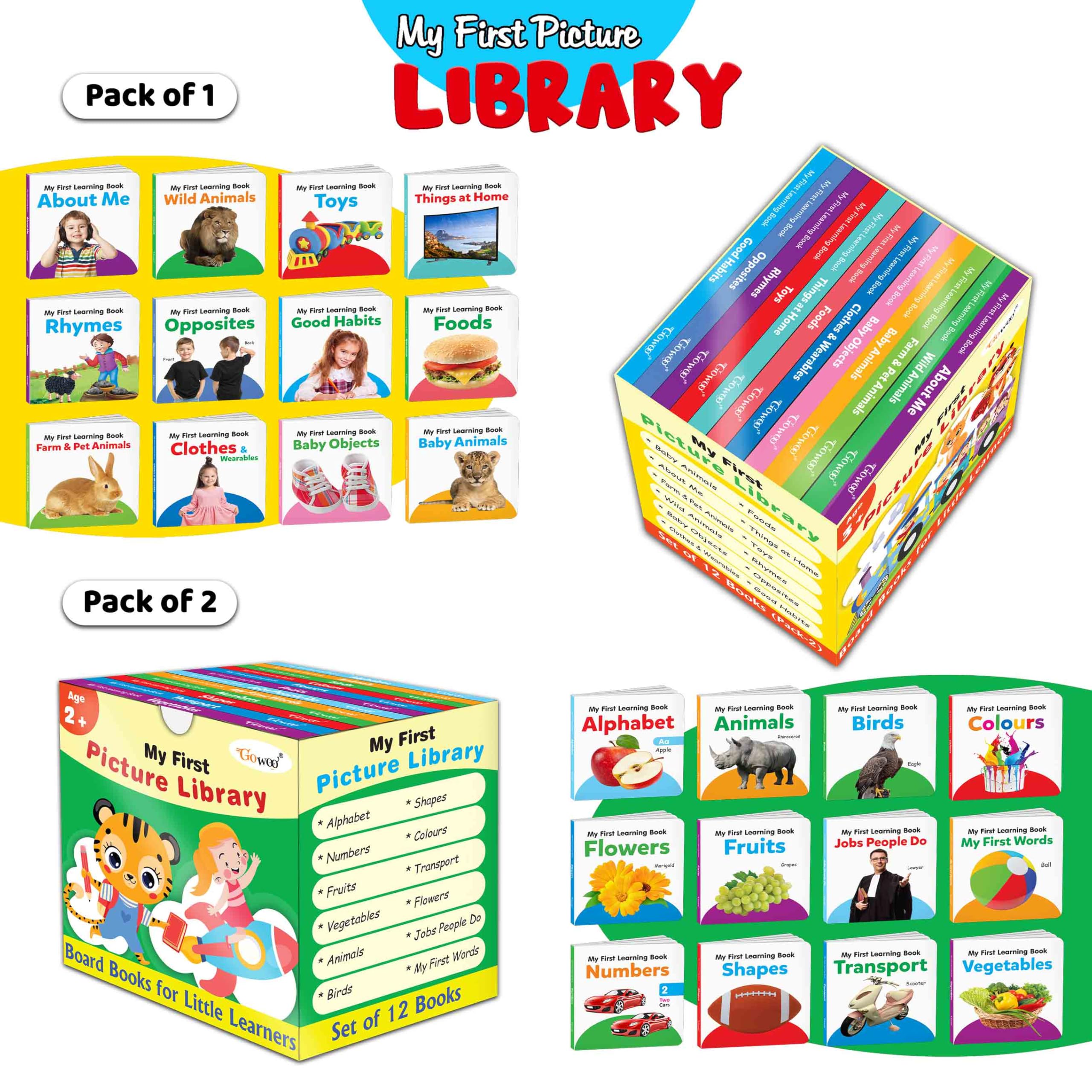 Picture Book Collections For Early Learning (Green and Yellow Edition) : Kids learning board book, My First Library Early Learni