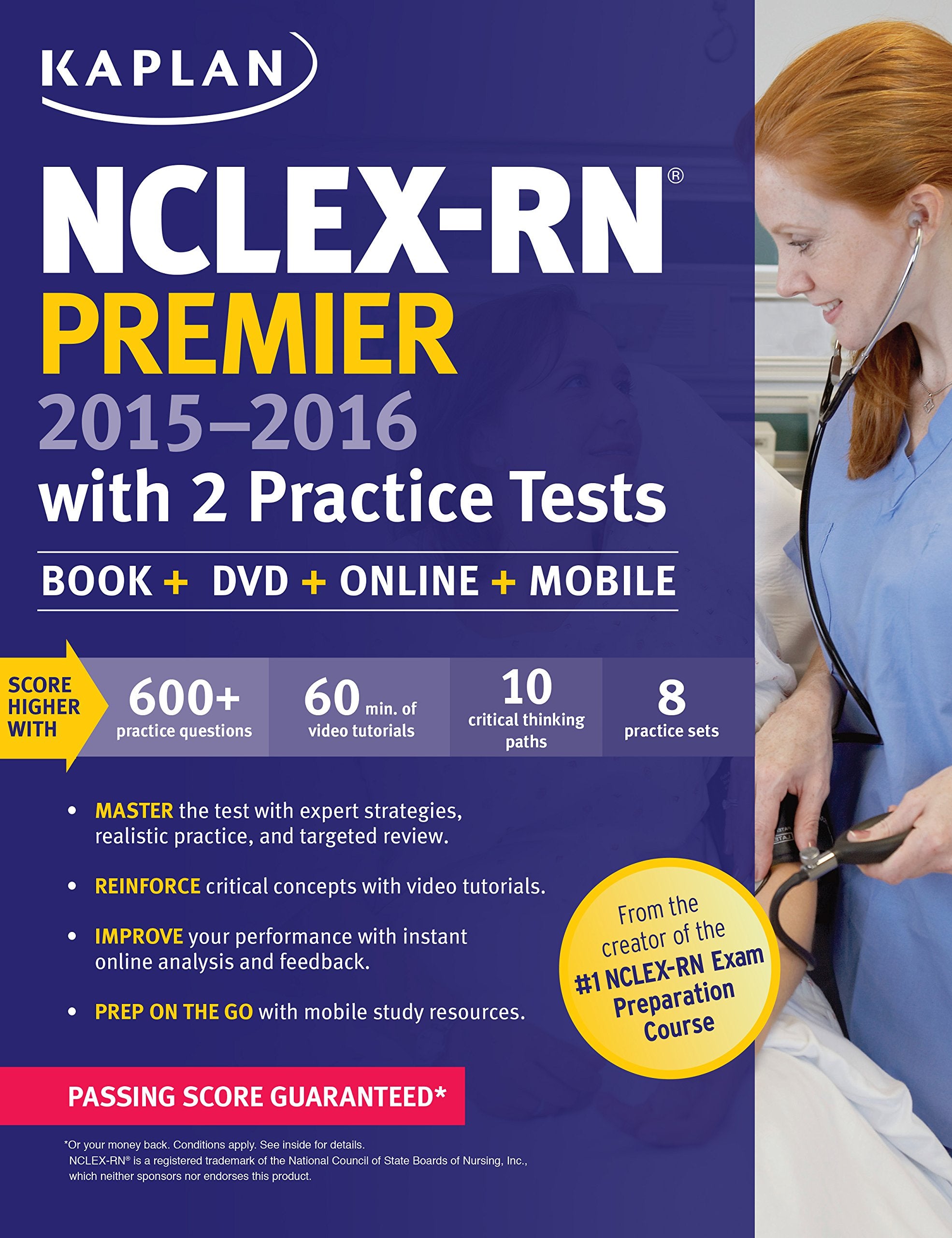 Kaplan NCLEXRN Premier 20152016: With 2 Practice Tests