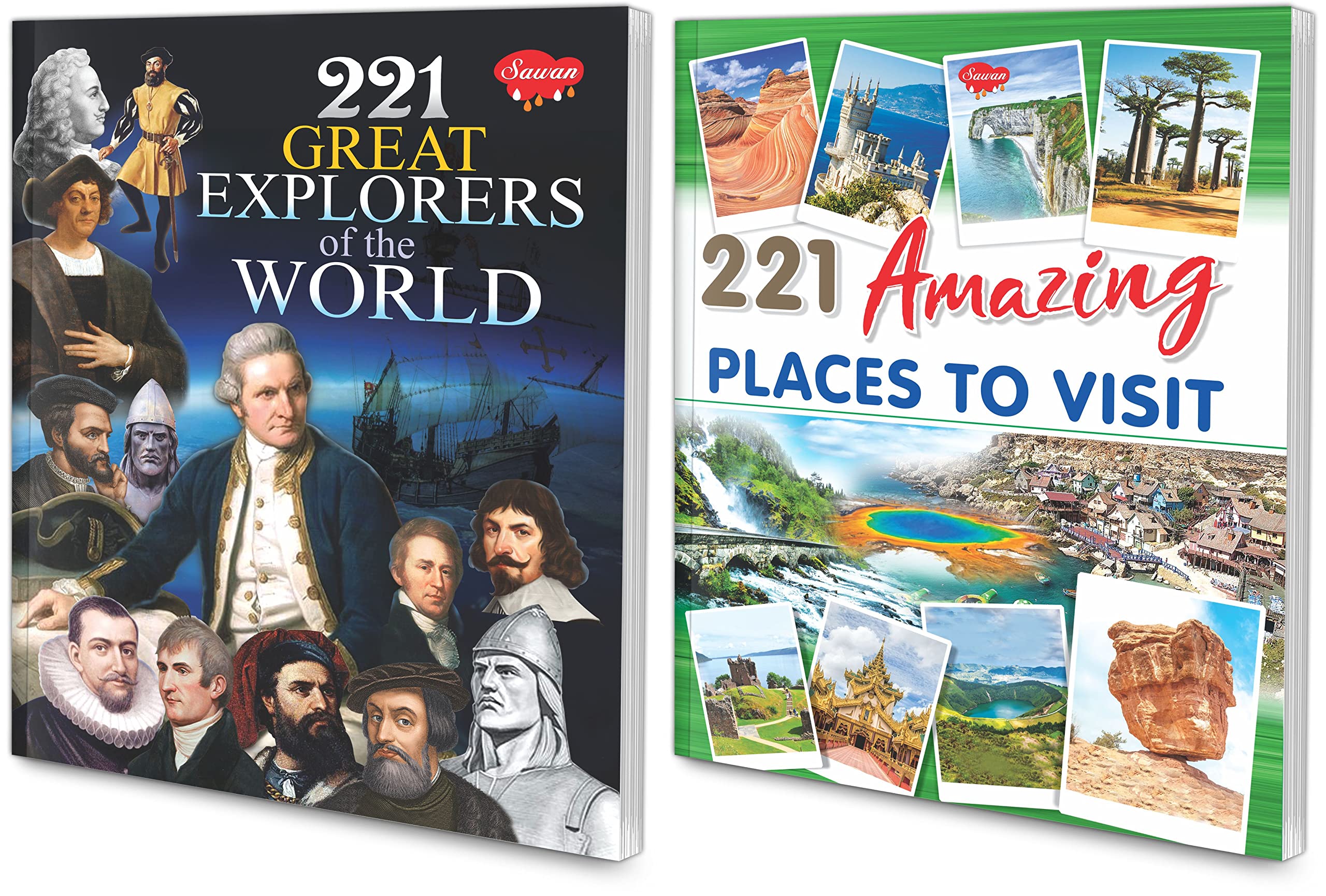 Set Of 2 Encyclopedia (221 Amazing Places To Visit, 221 Great Explorers Of The World)