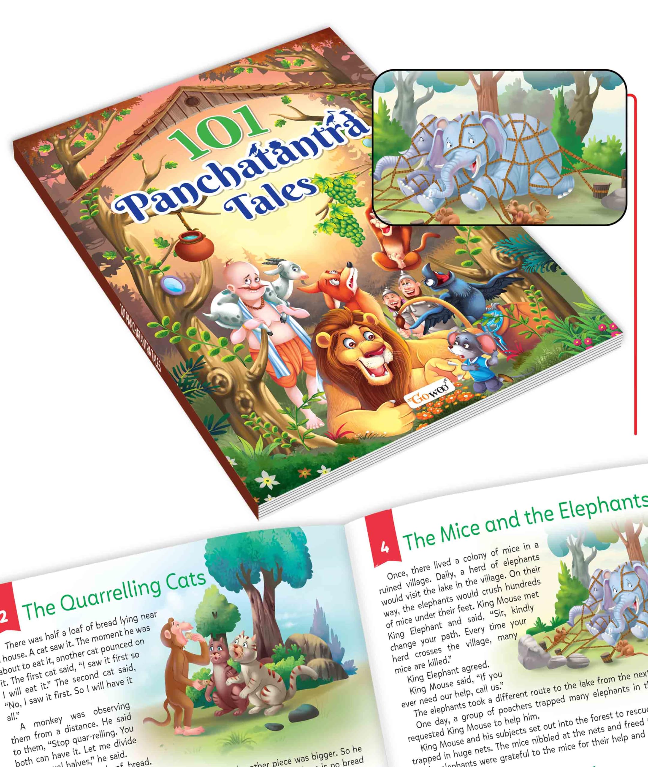 Story book for kids : 101 Panchatantra Tales book (Paperback) : Classic fables for children, Kids storybook for early readers, 