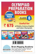 Olympiad Preparatory Books Combi Pack (4 Books) Class 8 | Mathematics, Science, English And Reasoning Trainer | Olympiad Exams 