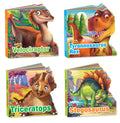 Sawan Present Set Of 4 Who Am I Story Books Of Velociraptor,Tyrannosaurus Rex,Triceratops & Stegosaurus | Board Book
